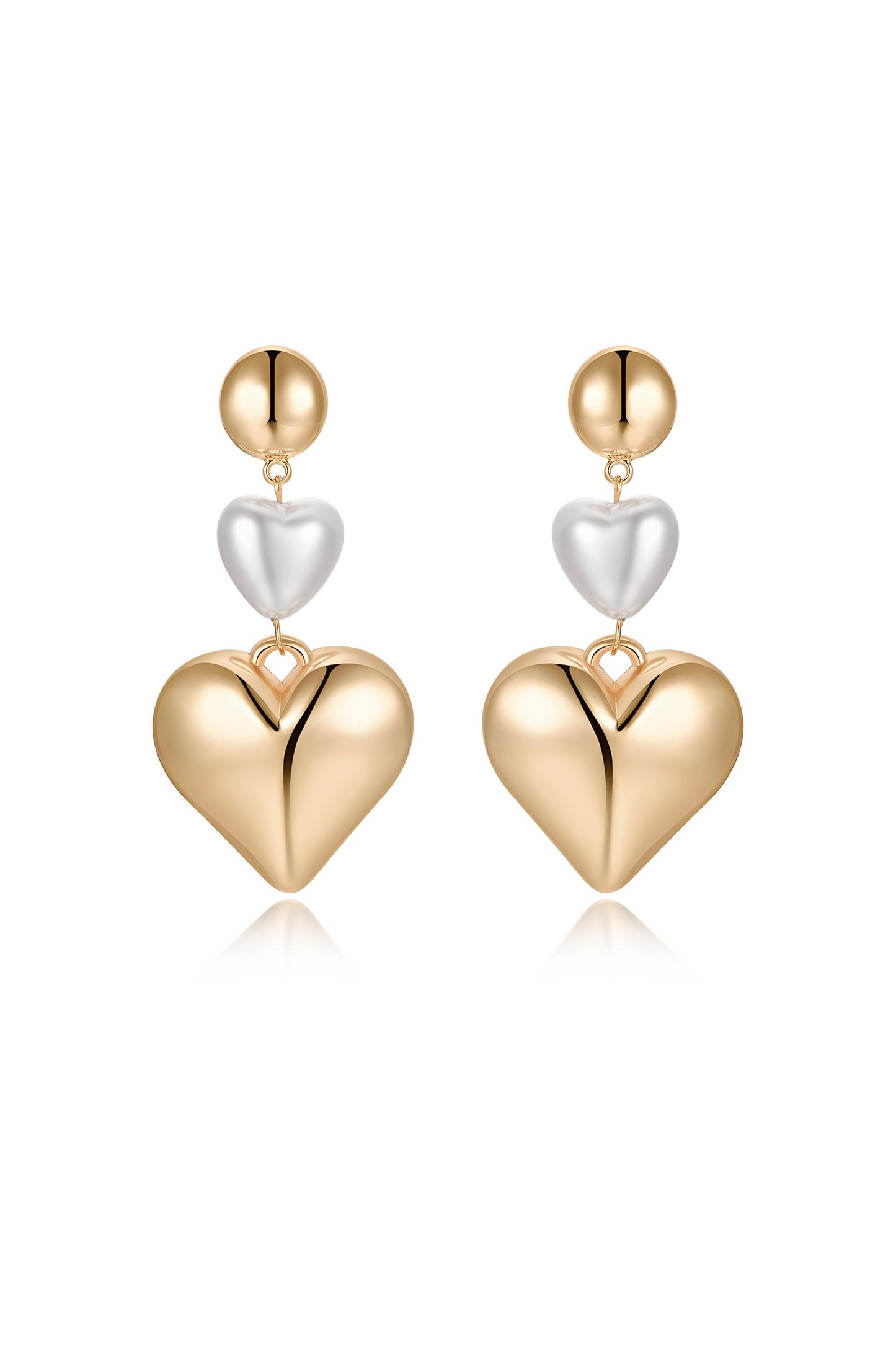 Spread the Love Pearl Heart Dangle Earrings