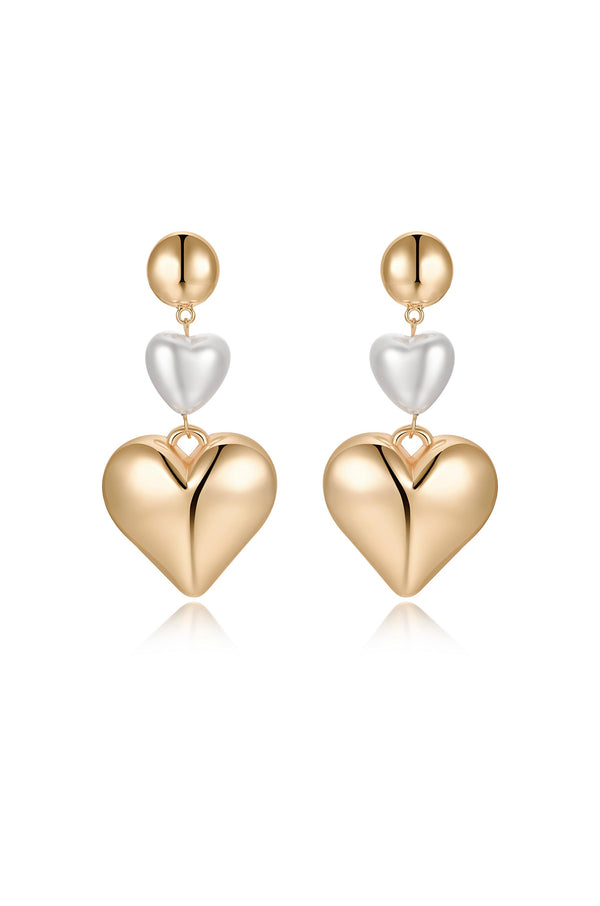 Spread the Love Pearl Heart Dangle Earrings