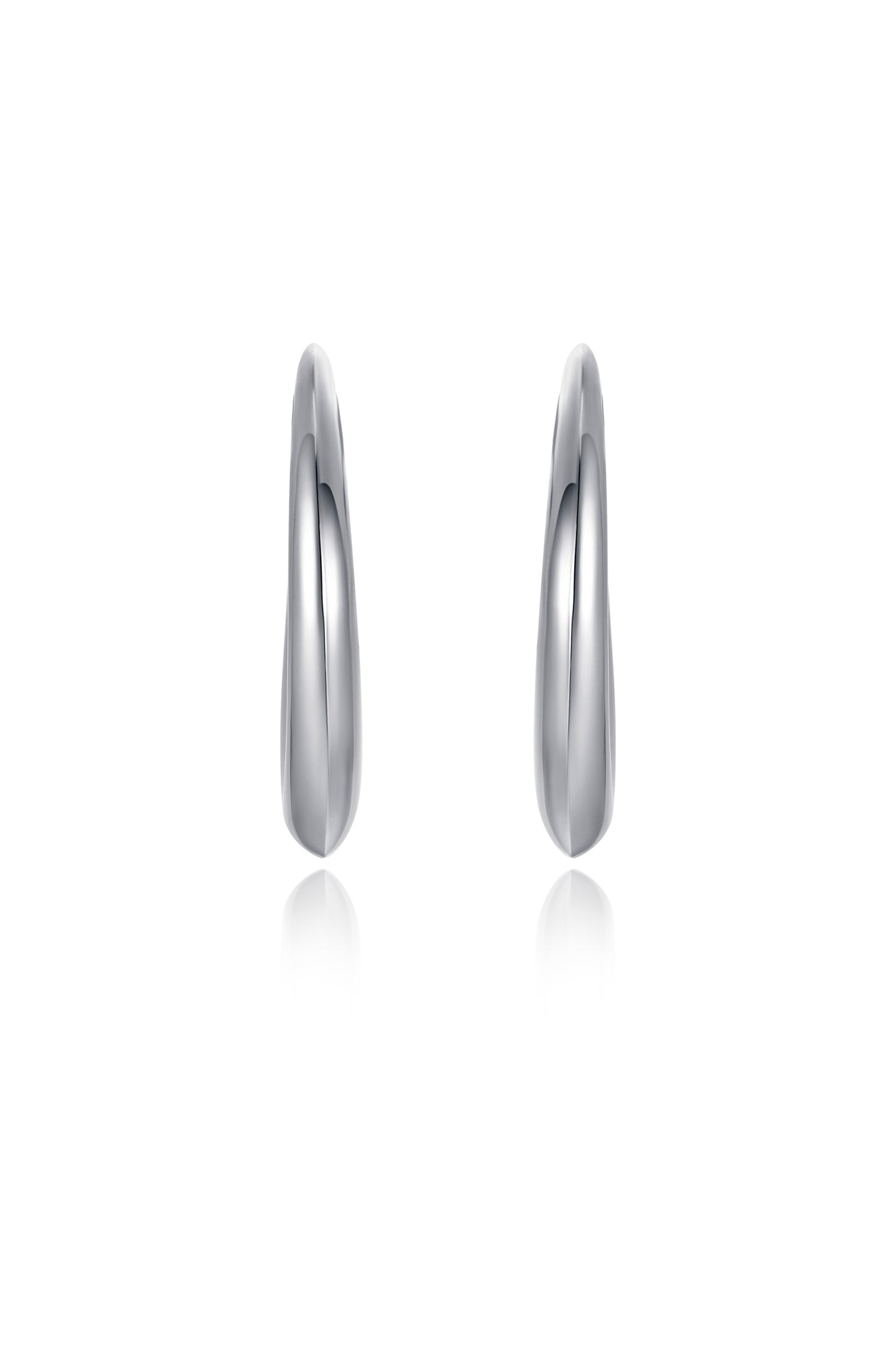 The Essential Hoop Earring in rhodium front