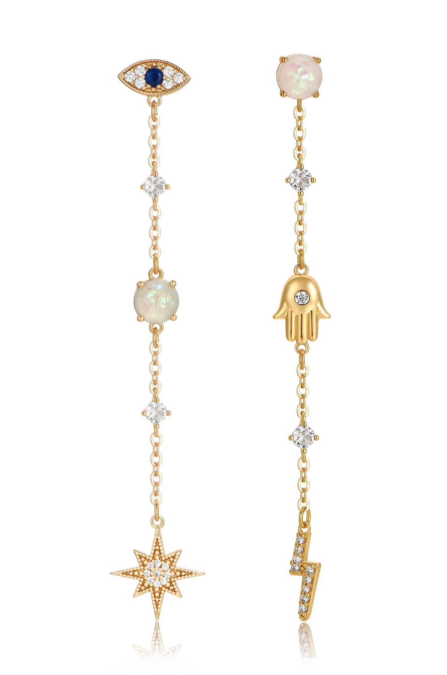 Dangle Opal and Charms Earrings