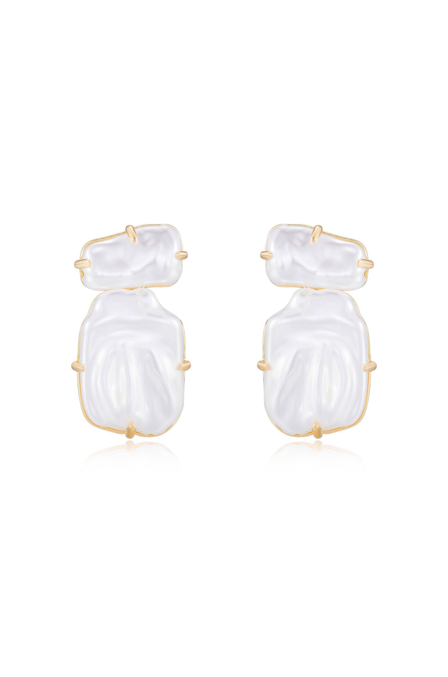 Edge of Water Double Pearl Earrings