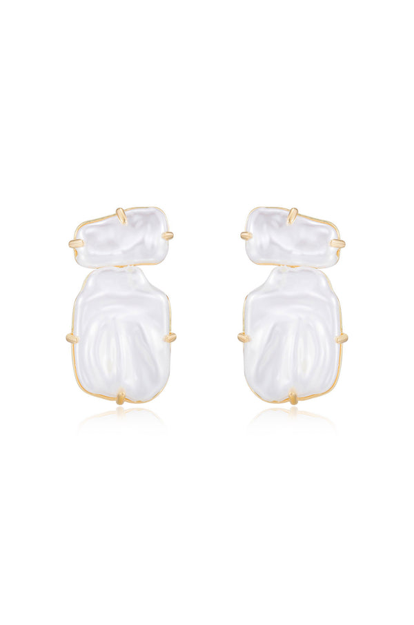 Edge of Water Double Pearl Earrings