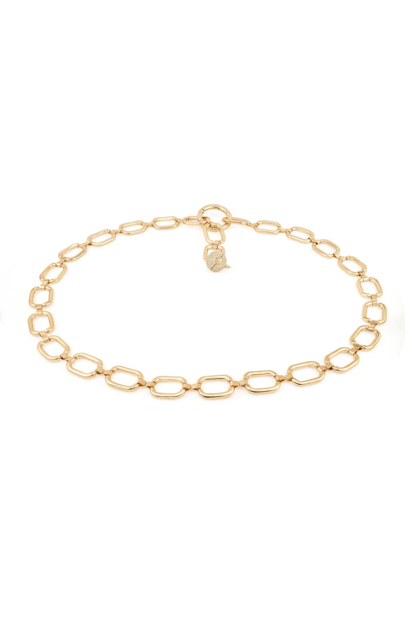 Golden Link Chain Belt with Crystal Ball