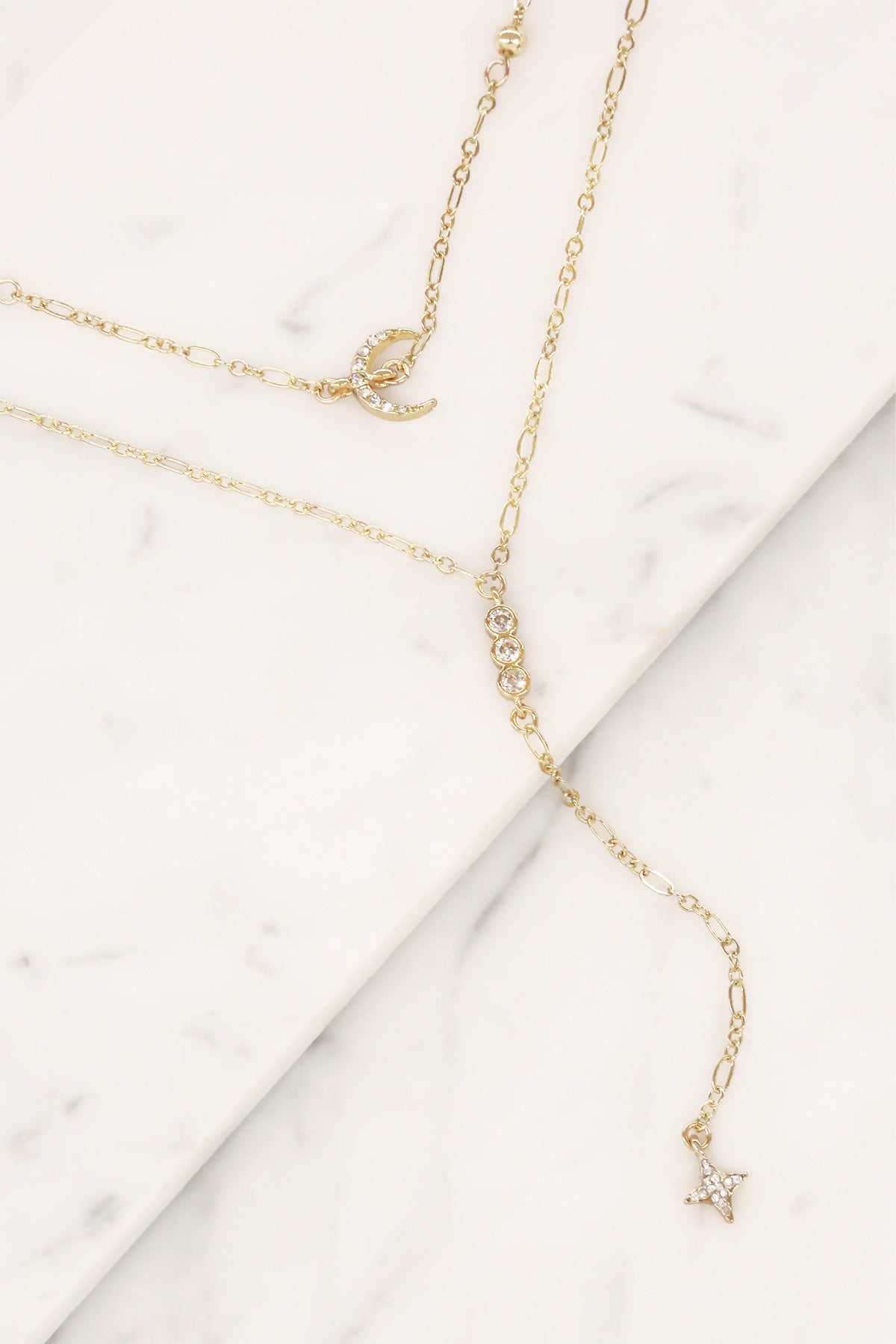 Bali Choker with Moon in Gold on slate