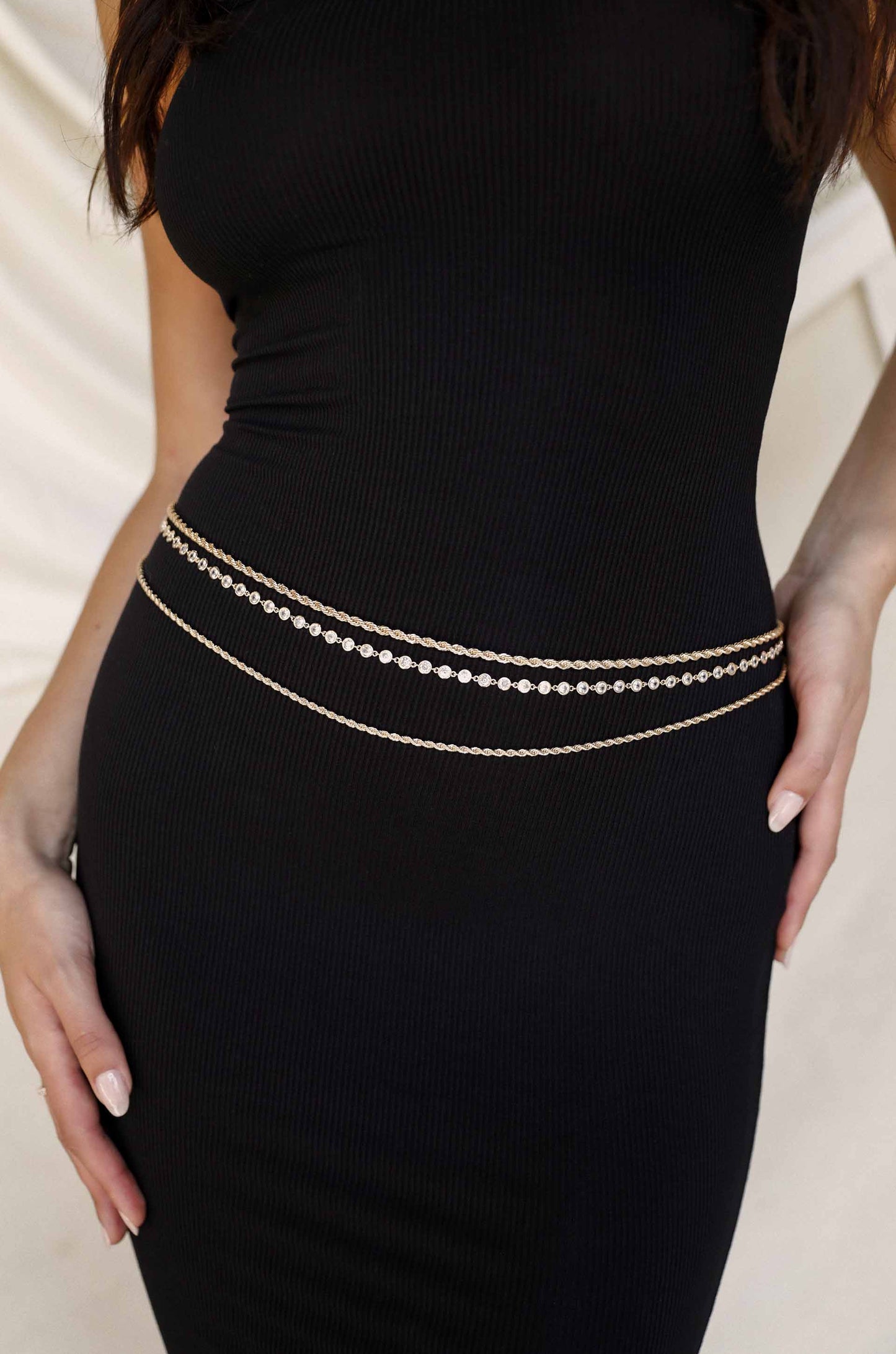 Simple Summer Staple Body Chain on model