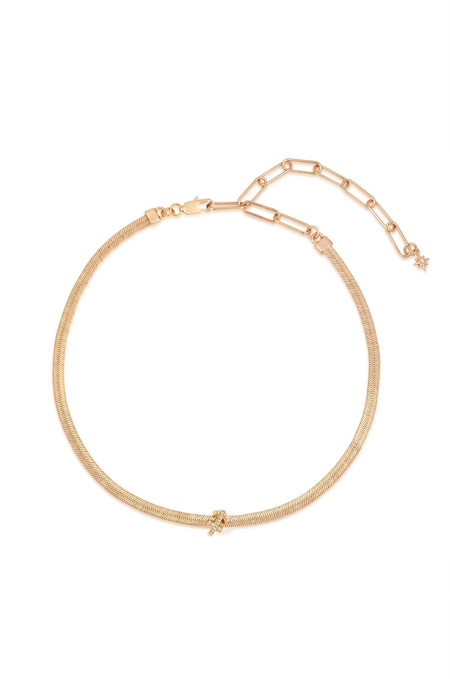 Zodiac Herringbone 18k Gold Plated Necklace 10