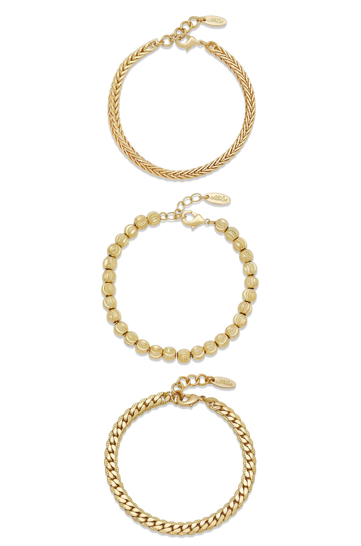 Classical 18k Gold Plated Trio Bracelet Set