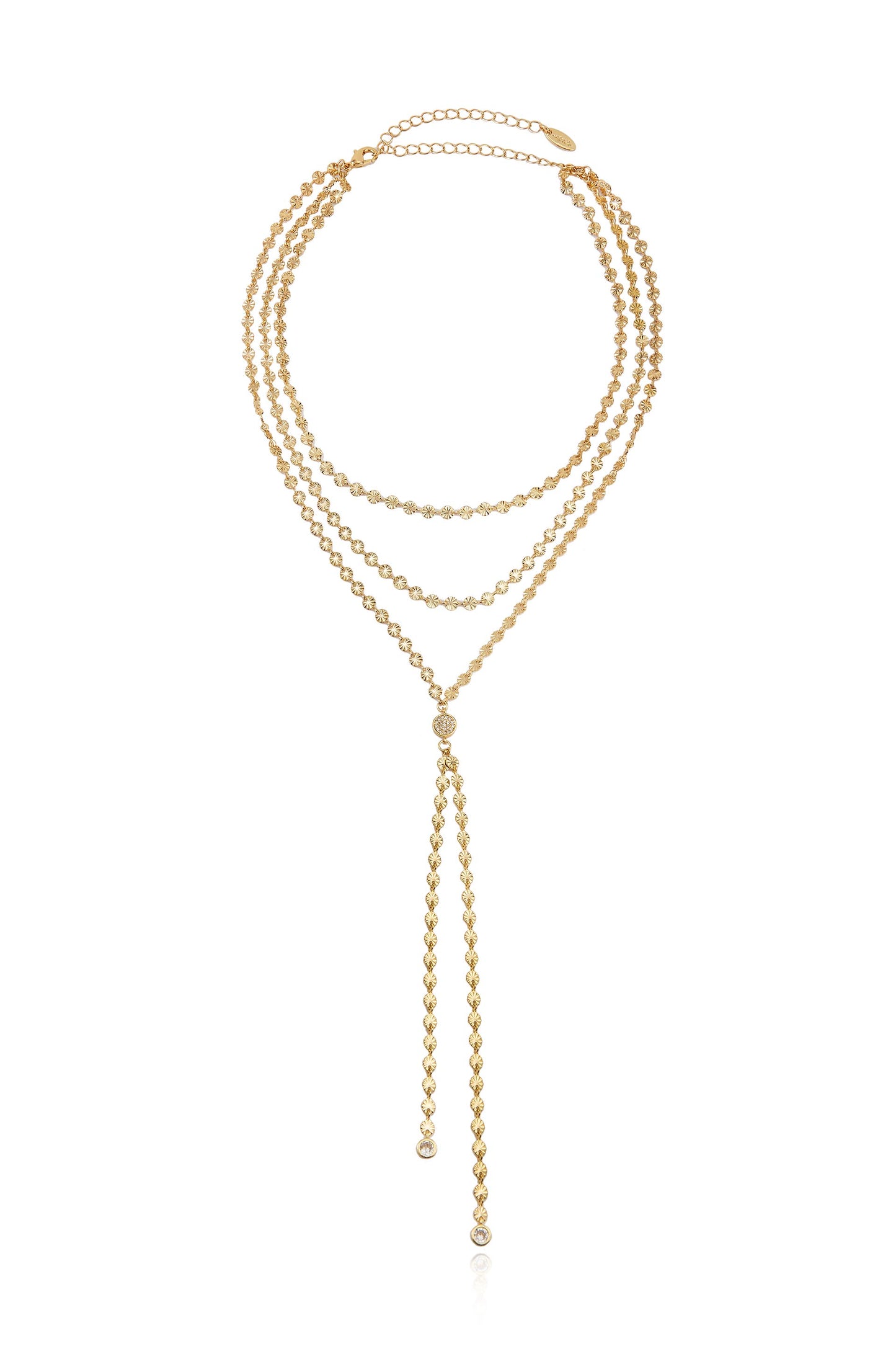 Royal Layered Chain Lariat Necklace full