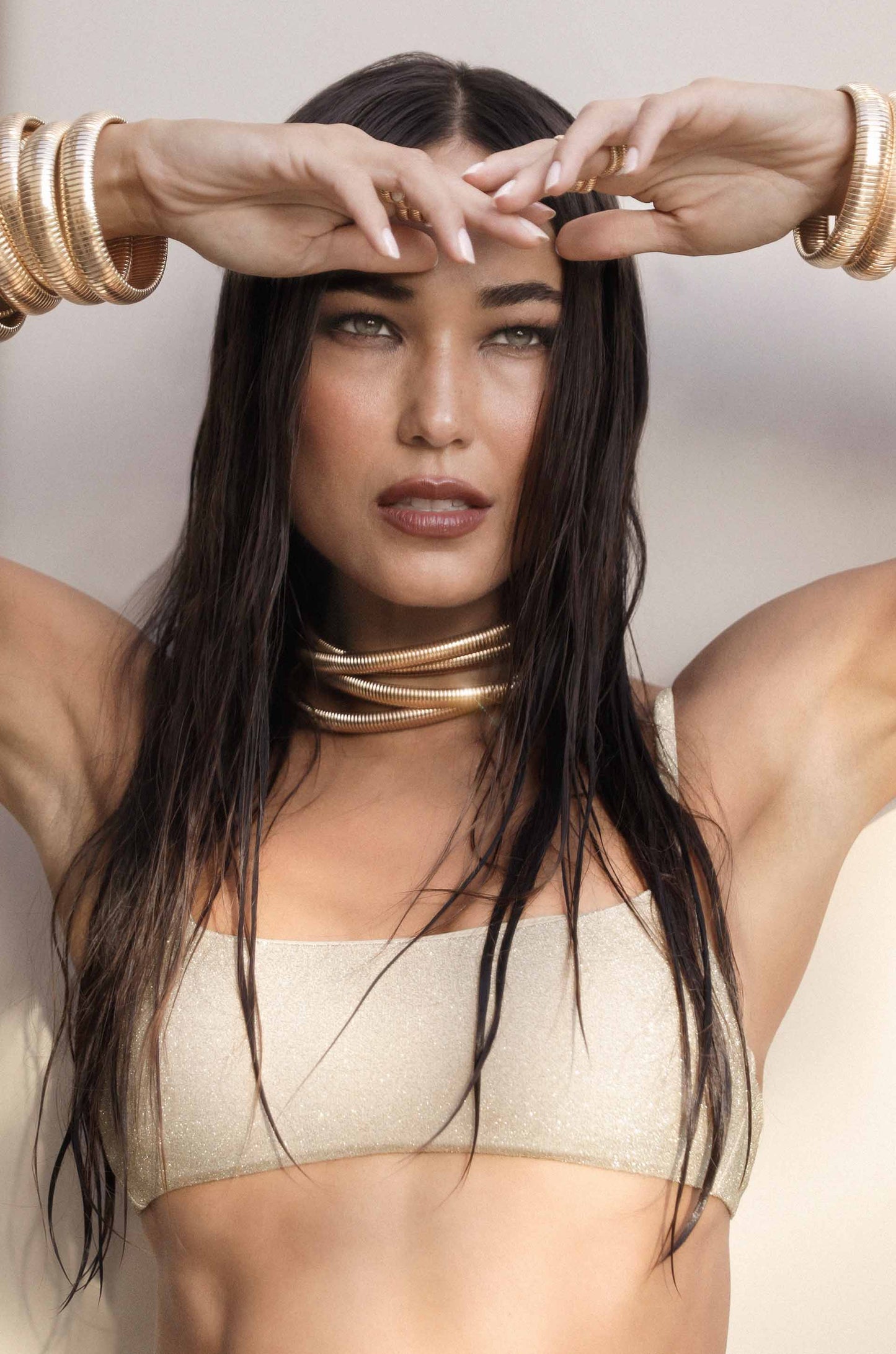 Wrap Around Flex Snake Chain Belt on model 2