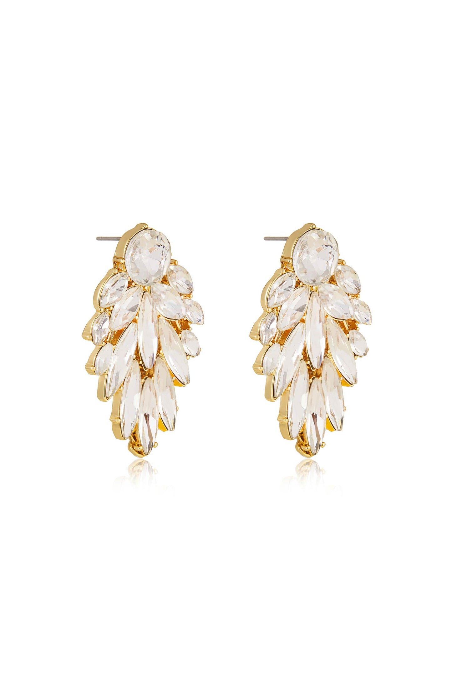 Cry Me A River 18k Gold Plated Earrings in clear side
