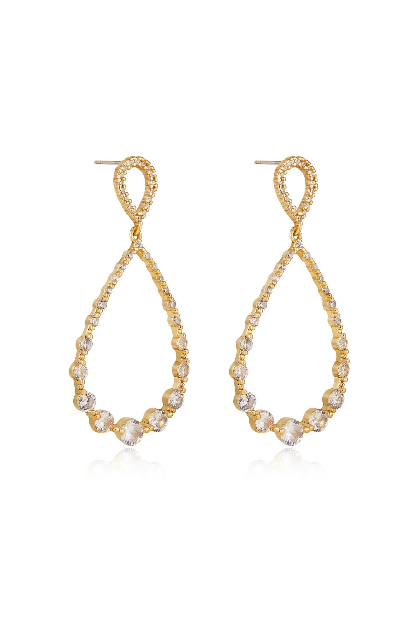 Crystal Droplet Dangle Earrings side