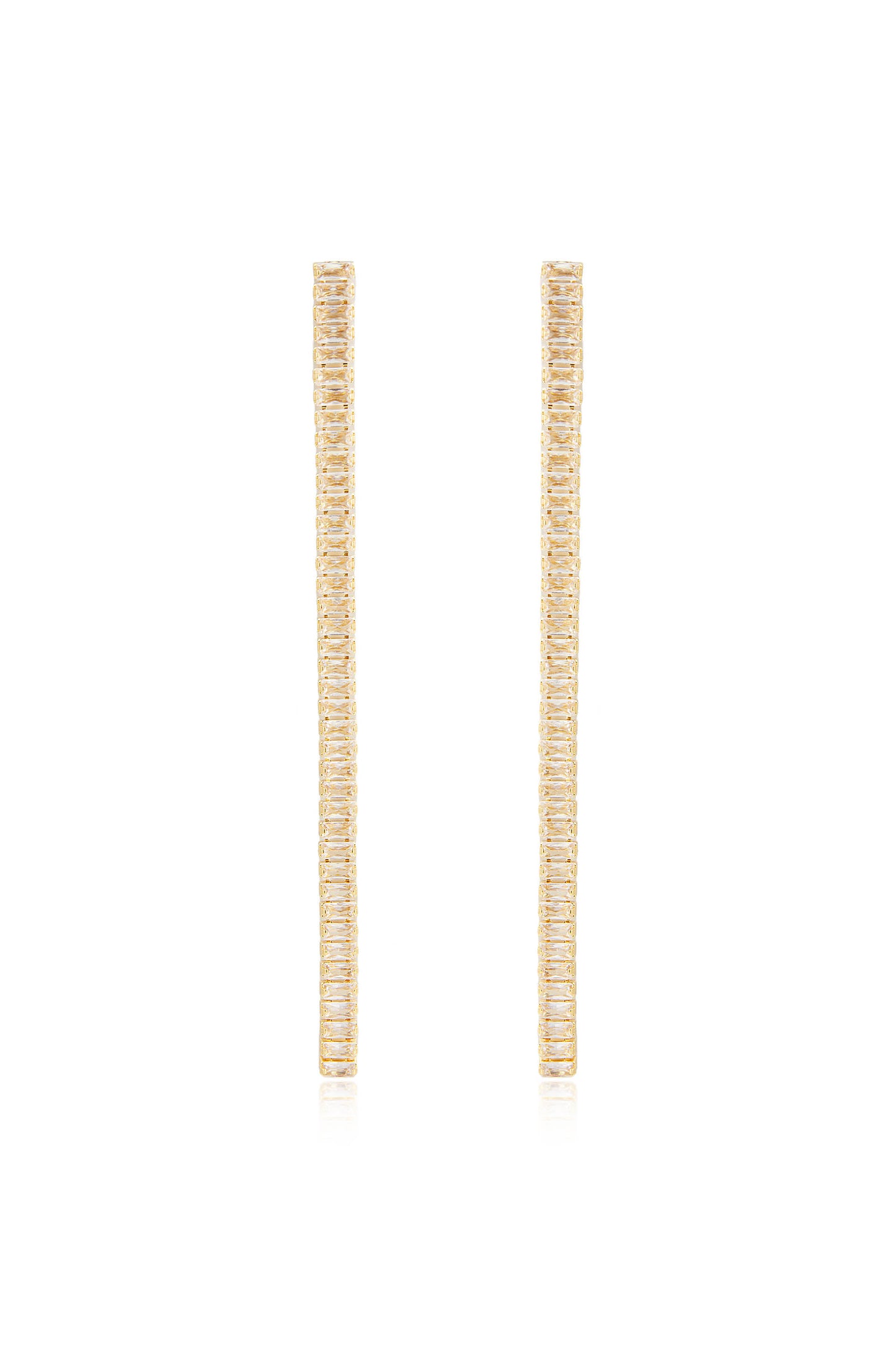 Singular Crystal 18k Gold Plated Drop Earrings