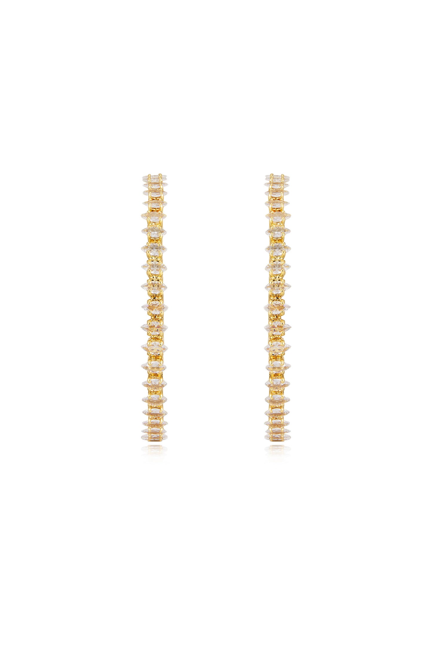 Spotlight Crystal 18k Gold Plated Hoop Earrings front