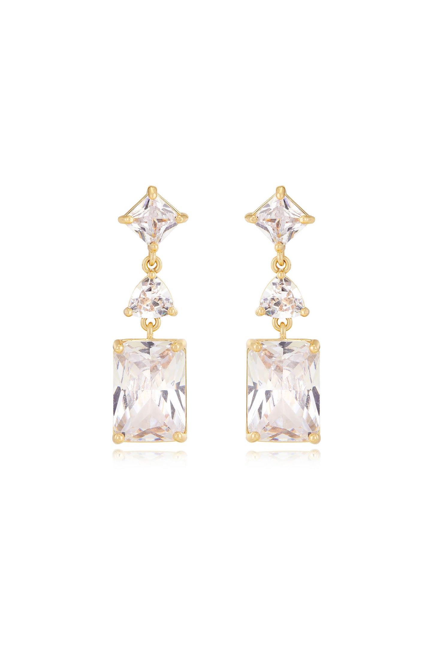 Reflective Crystal Dangle Earrings