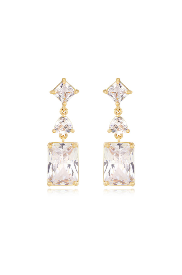 Reflective Crystal Dangle Earrings