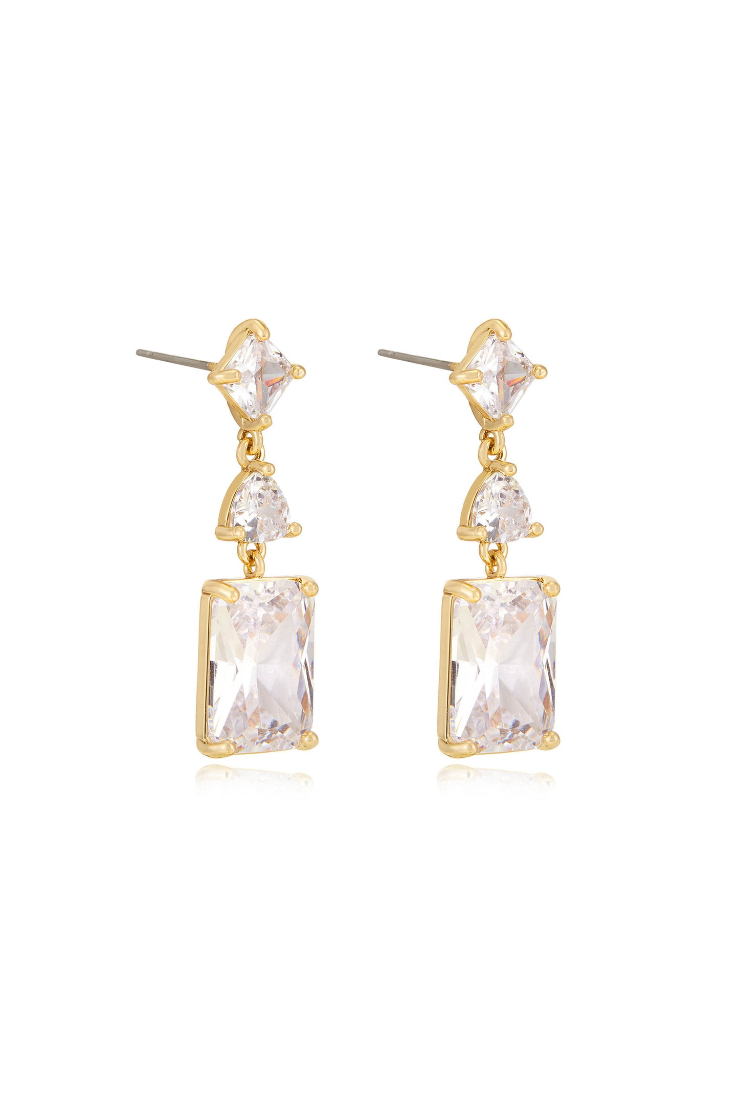 Reflective Crystal Dangle Earrings side
