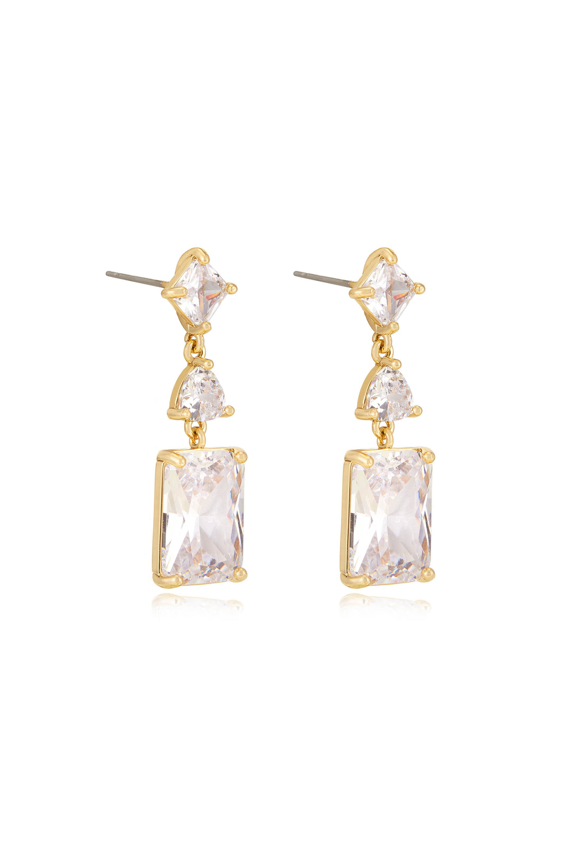 Reflective Crystal Dangle Earrings side