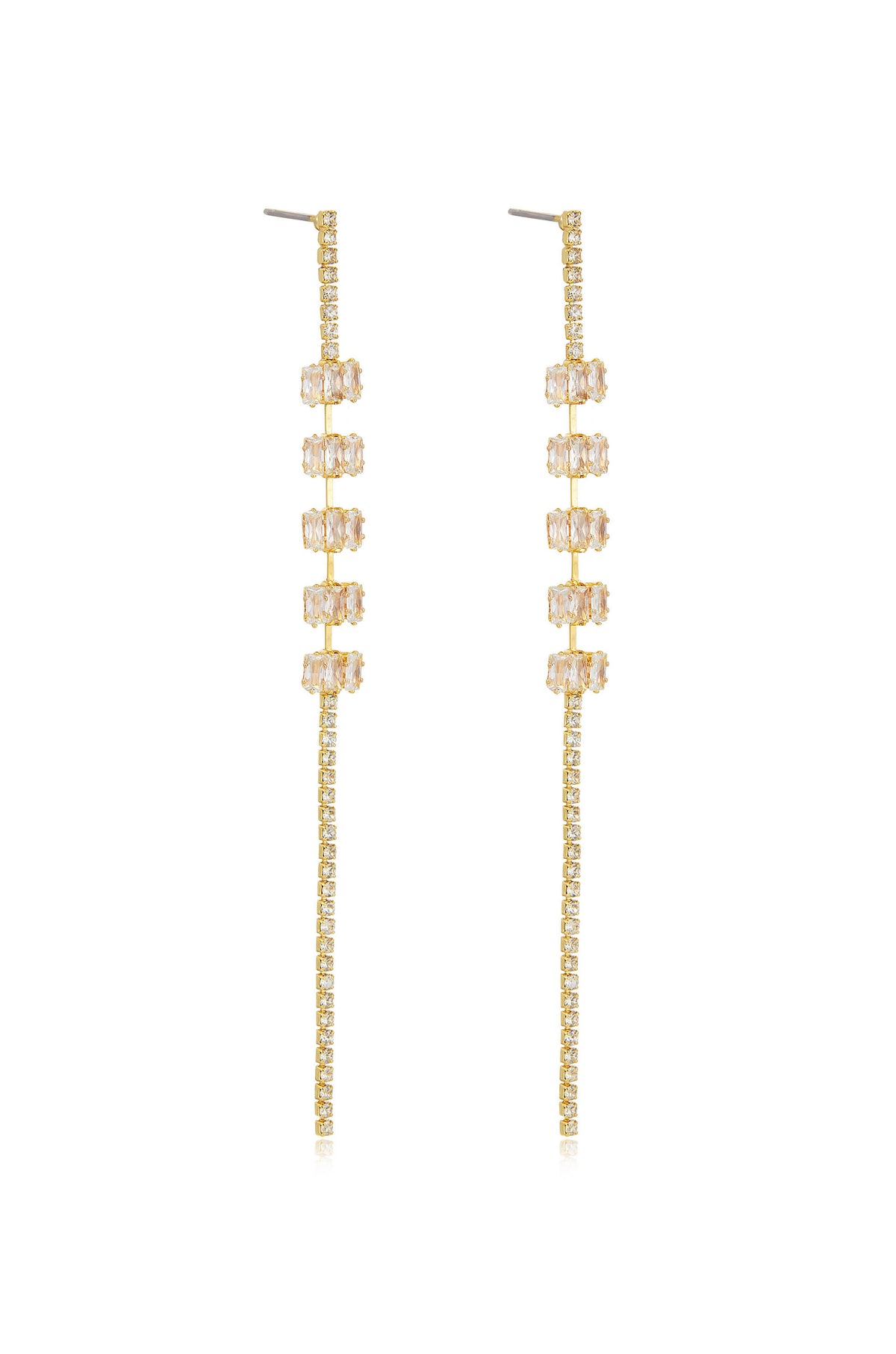 On the Line Crystal Linear Earrings