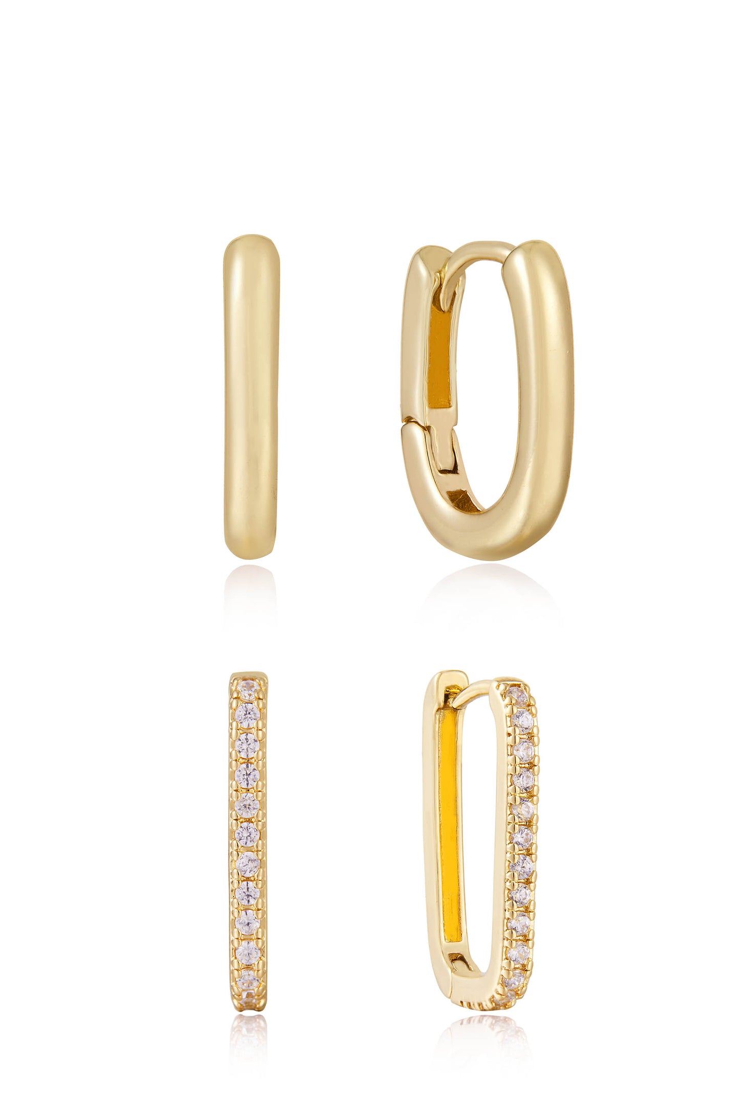 New Age 18k Gold Plated Hoop Set