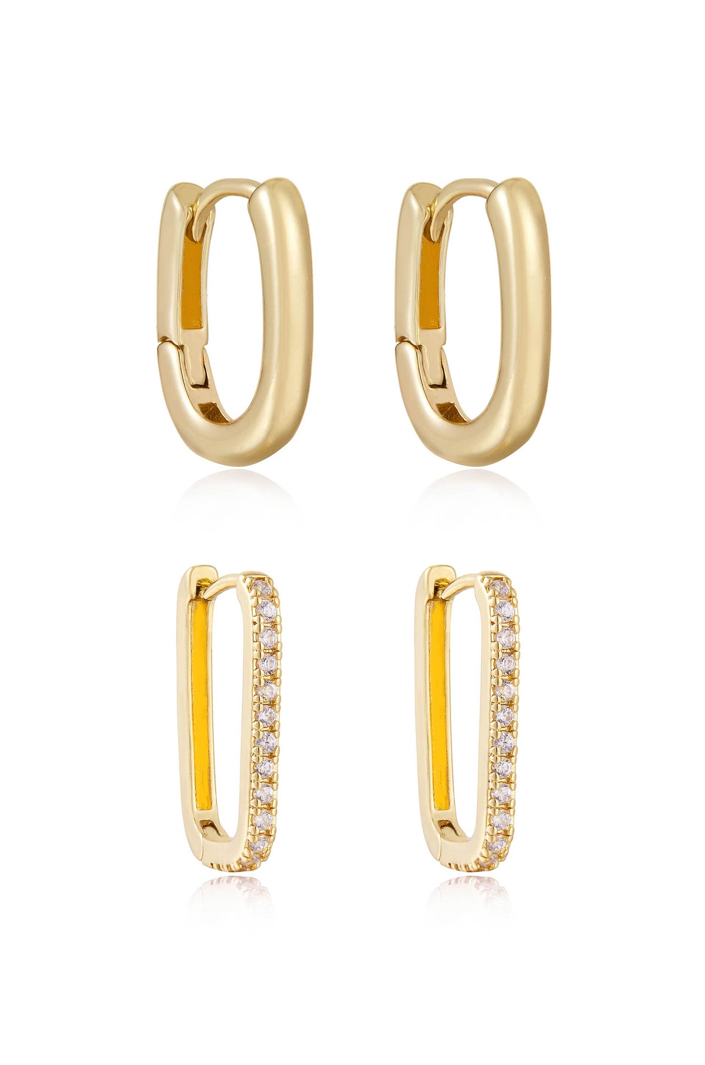 New Age 18k Gold Plated Hoop Set side