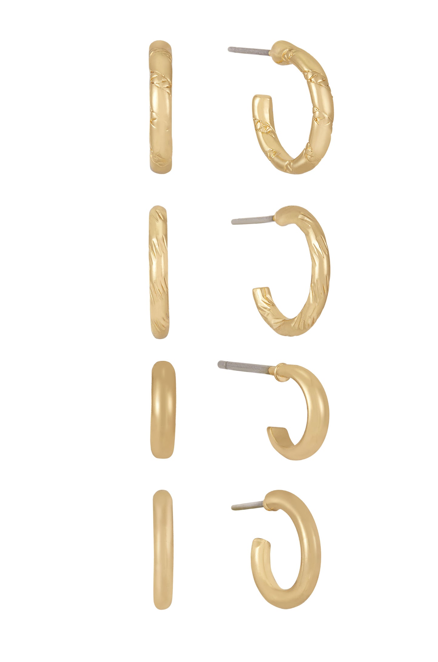 Mixed Hoops 18k Gold Plated Boxed Set