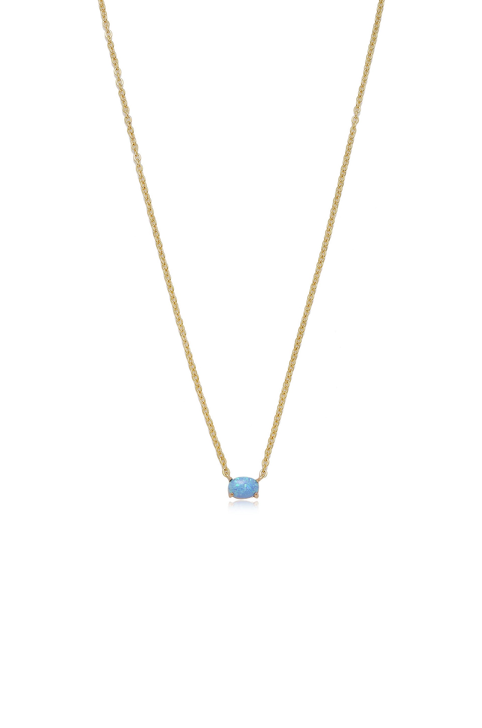 Keepsake Kyocera Opal Necklace in blue opal close