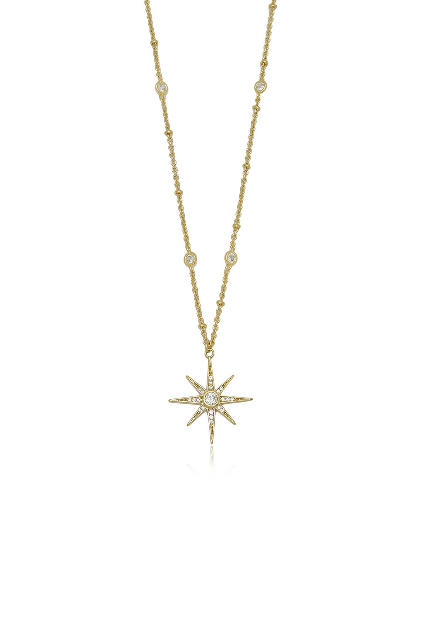 Starburst Pendant 18k Gold Plated Necklace close