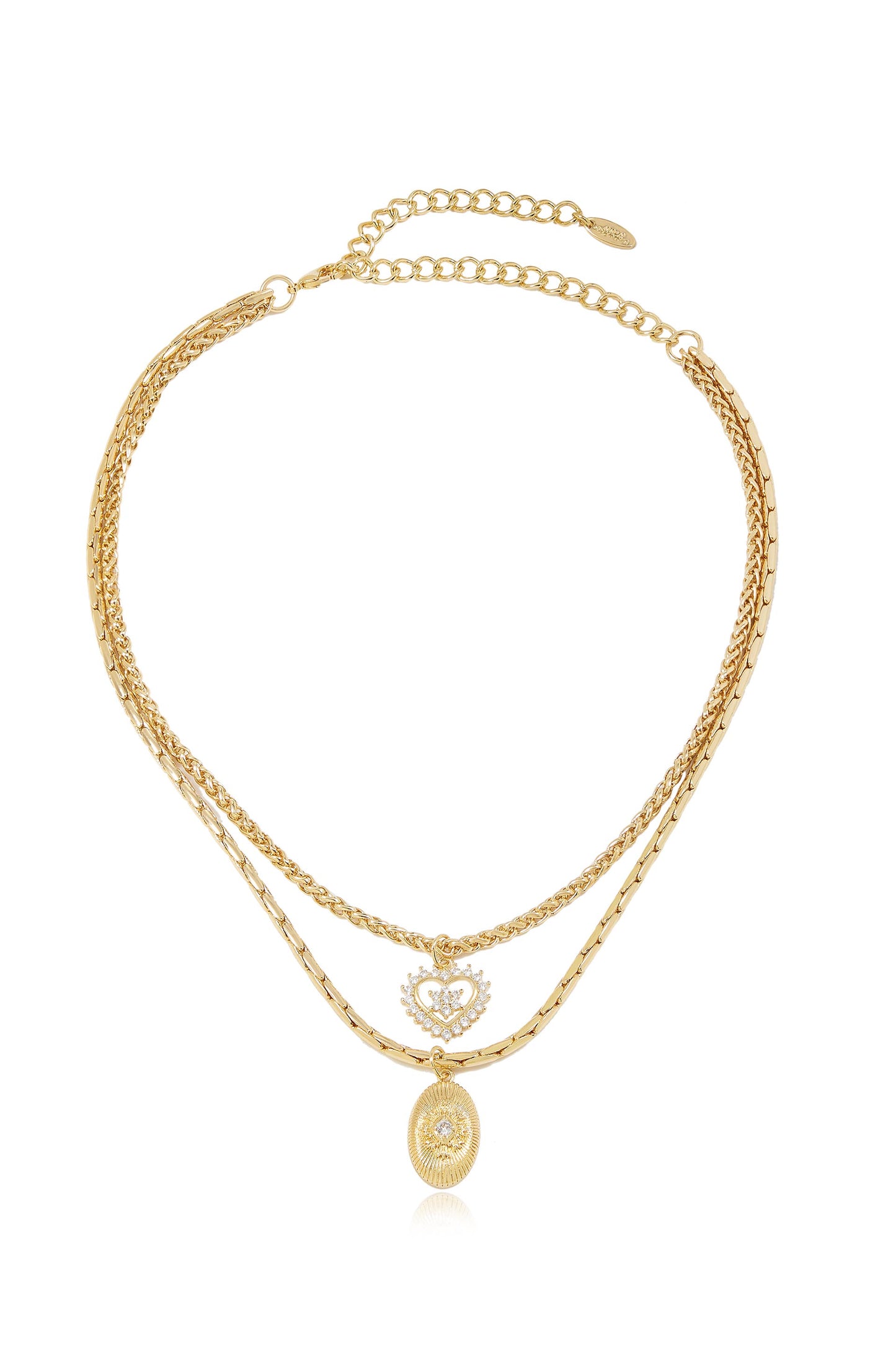 Eternal Love 18k Gold Plated Layered Chain Necklace