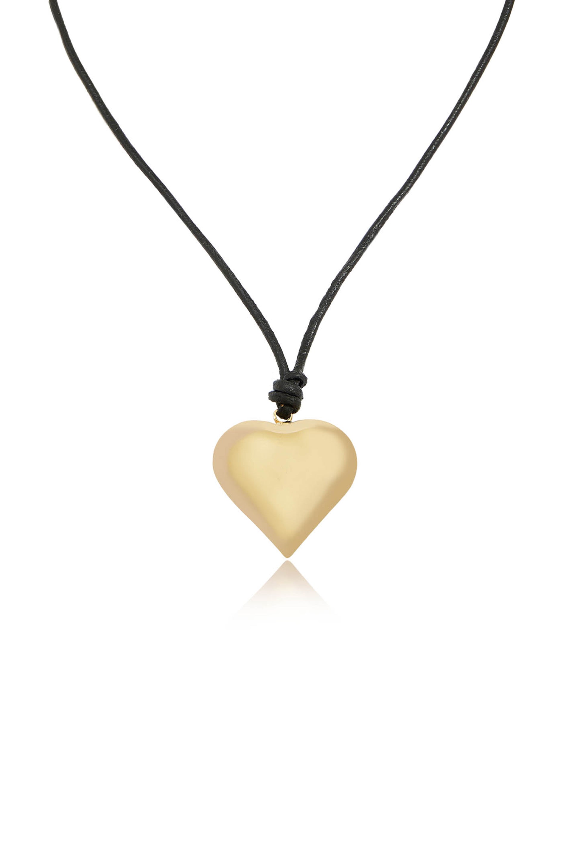 18k Gold Plated Heart Pendant Adjustable Cord Necklace – Ettika