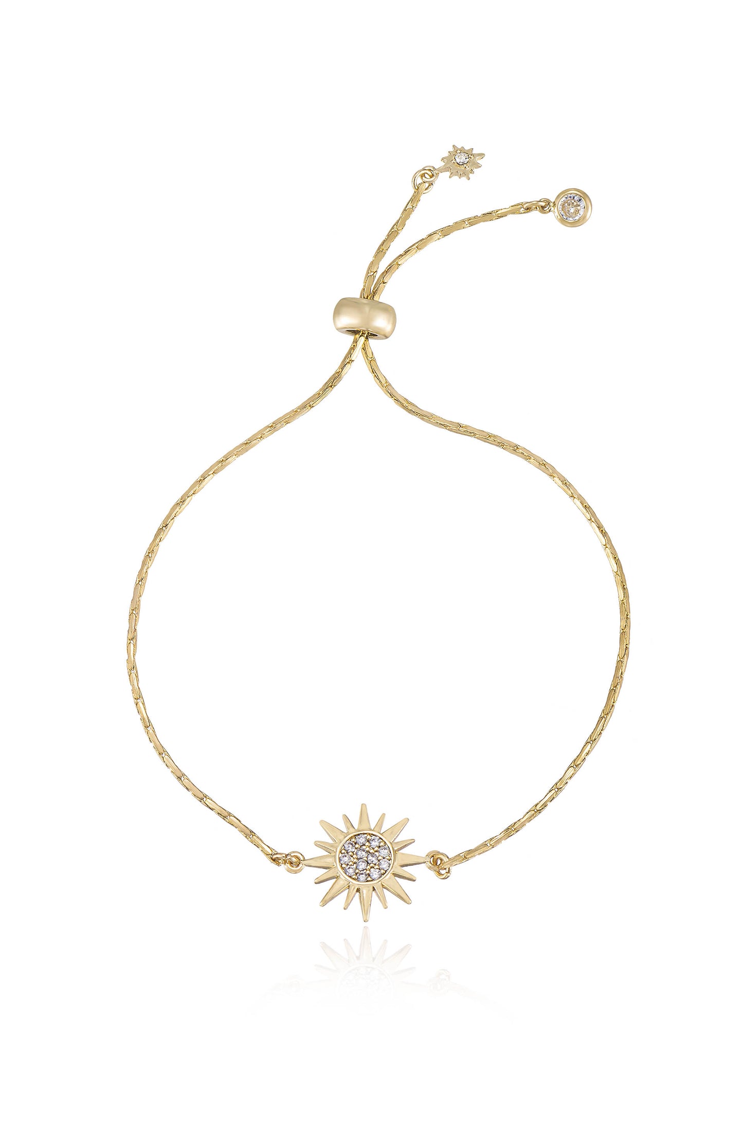 Eclipse 18k Gold Plated Adjustable Crystal Bracelet