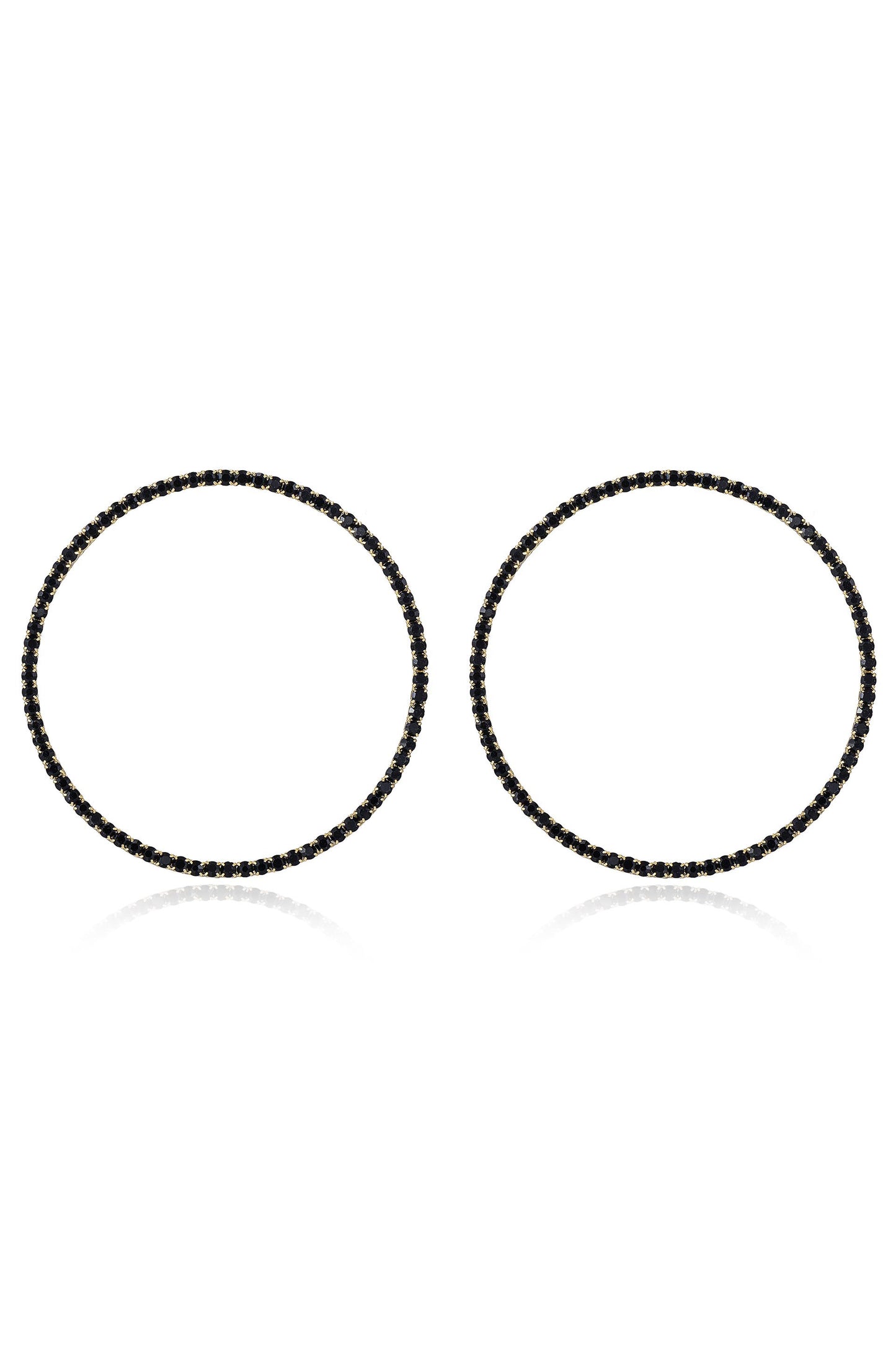 Picture Perfect Crystal Circle 18k Gold Plated Earrings black
