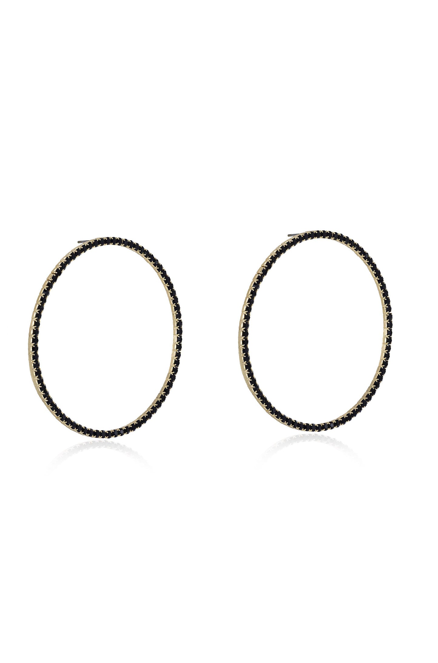 Picture Perfect Crystal Circle 18k Gold Plated Earrings side