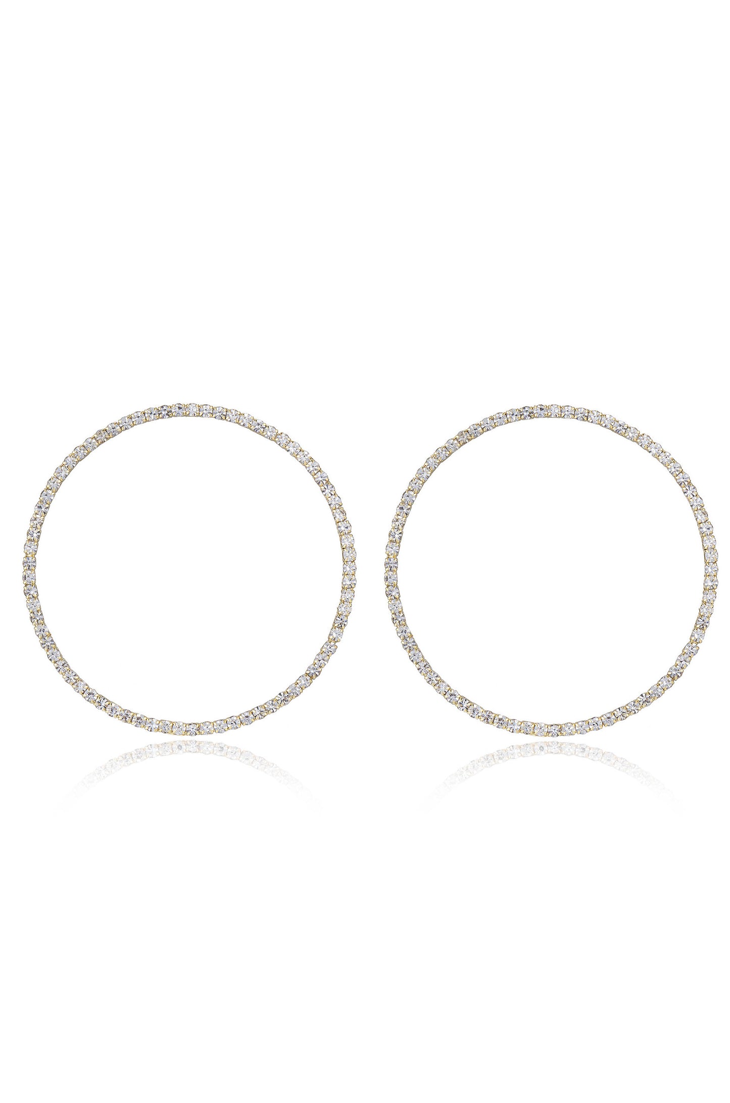 Picture Perfect Crystal Circle 18k Gold Plated Earrings