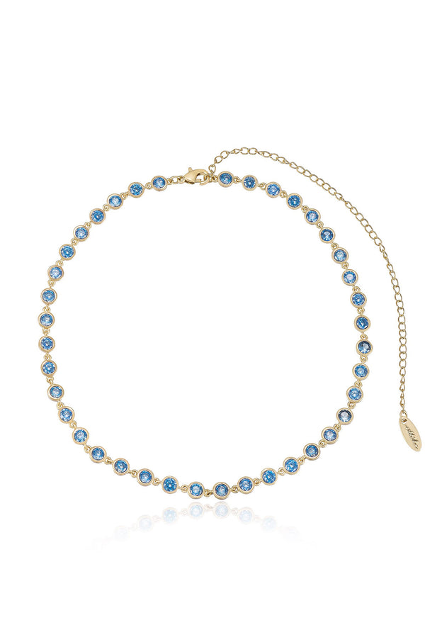 Crystal Disc and Link Necklace