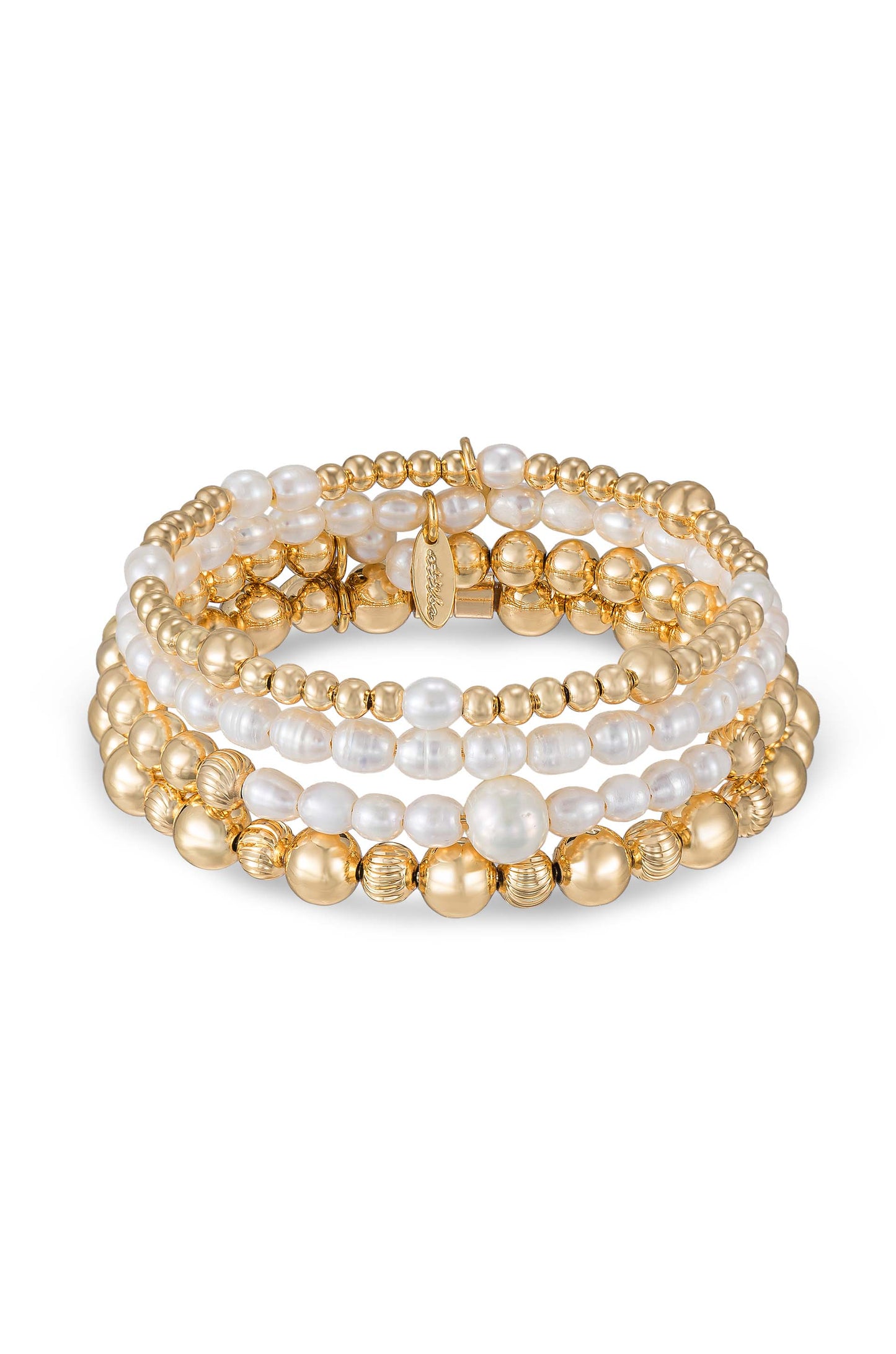 Freshwater Pearl Party Stack 18k Gold Plated Bracelet Set