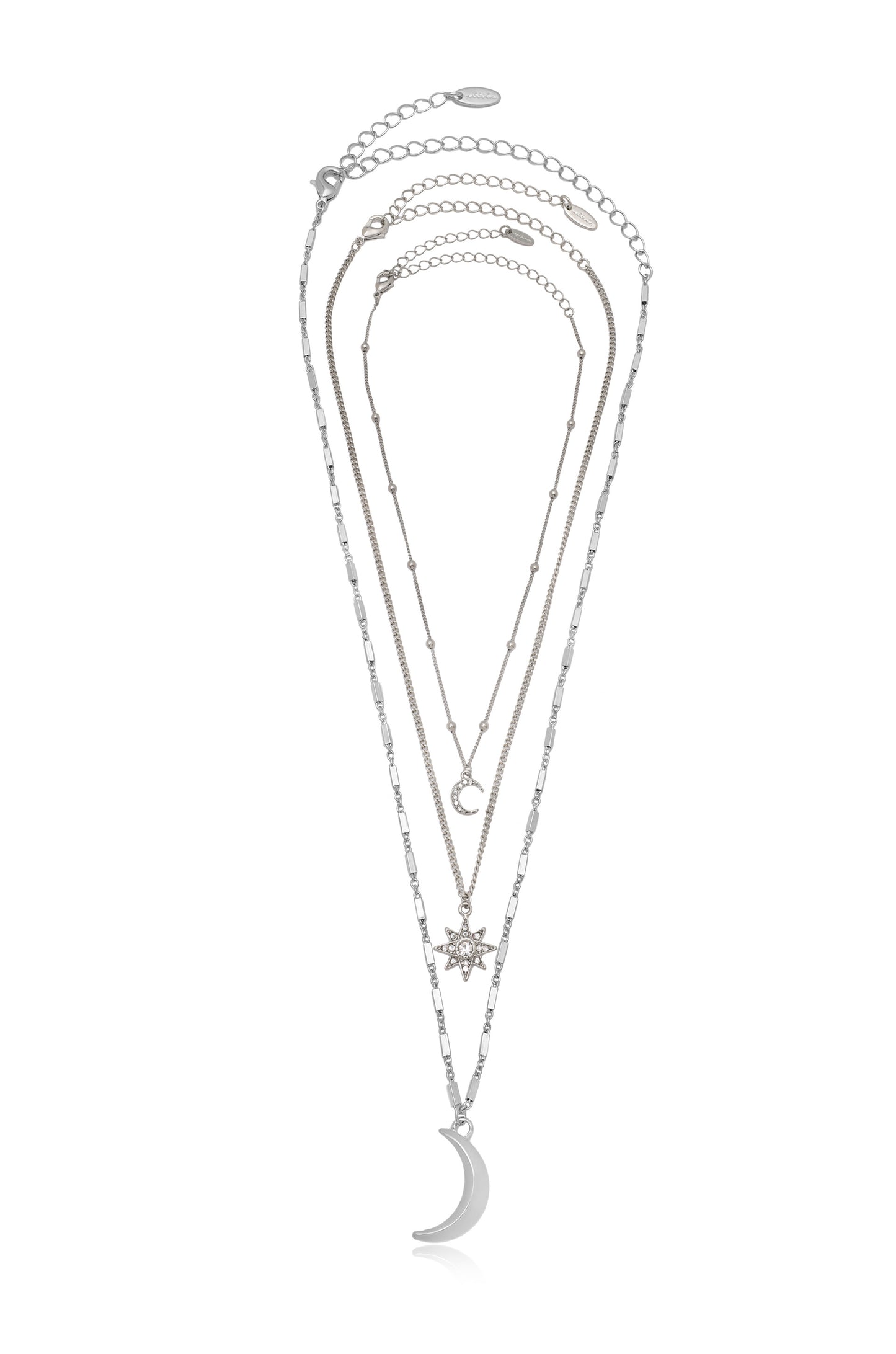 Night Sky Necklace Set Rhodium Plated