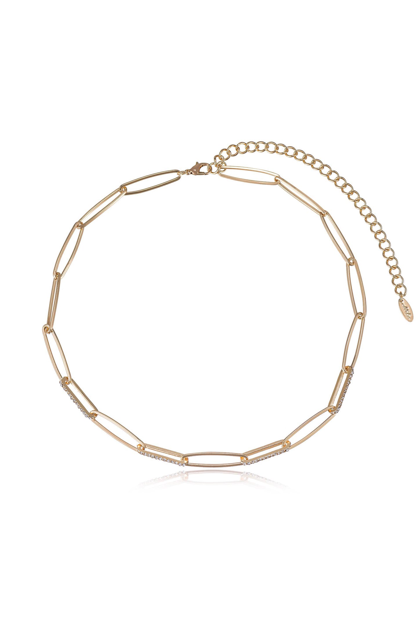 Sparkle in Links 18k Gold Plated Chain Link Necklace