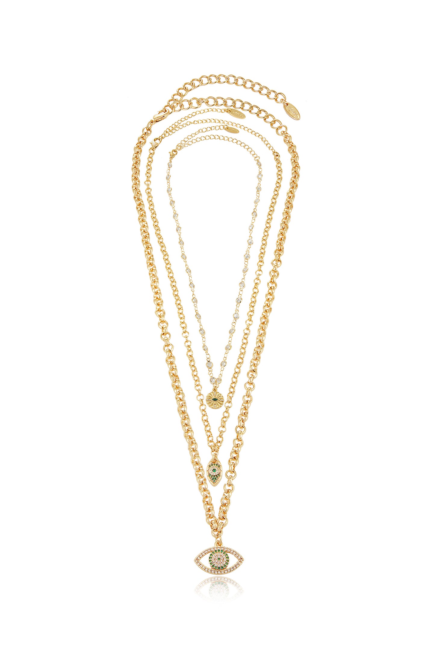 Stay Protected 18k Gold Plated Crystal Necklace Set