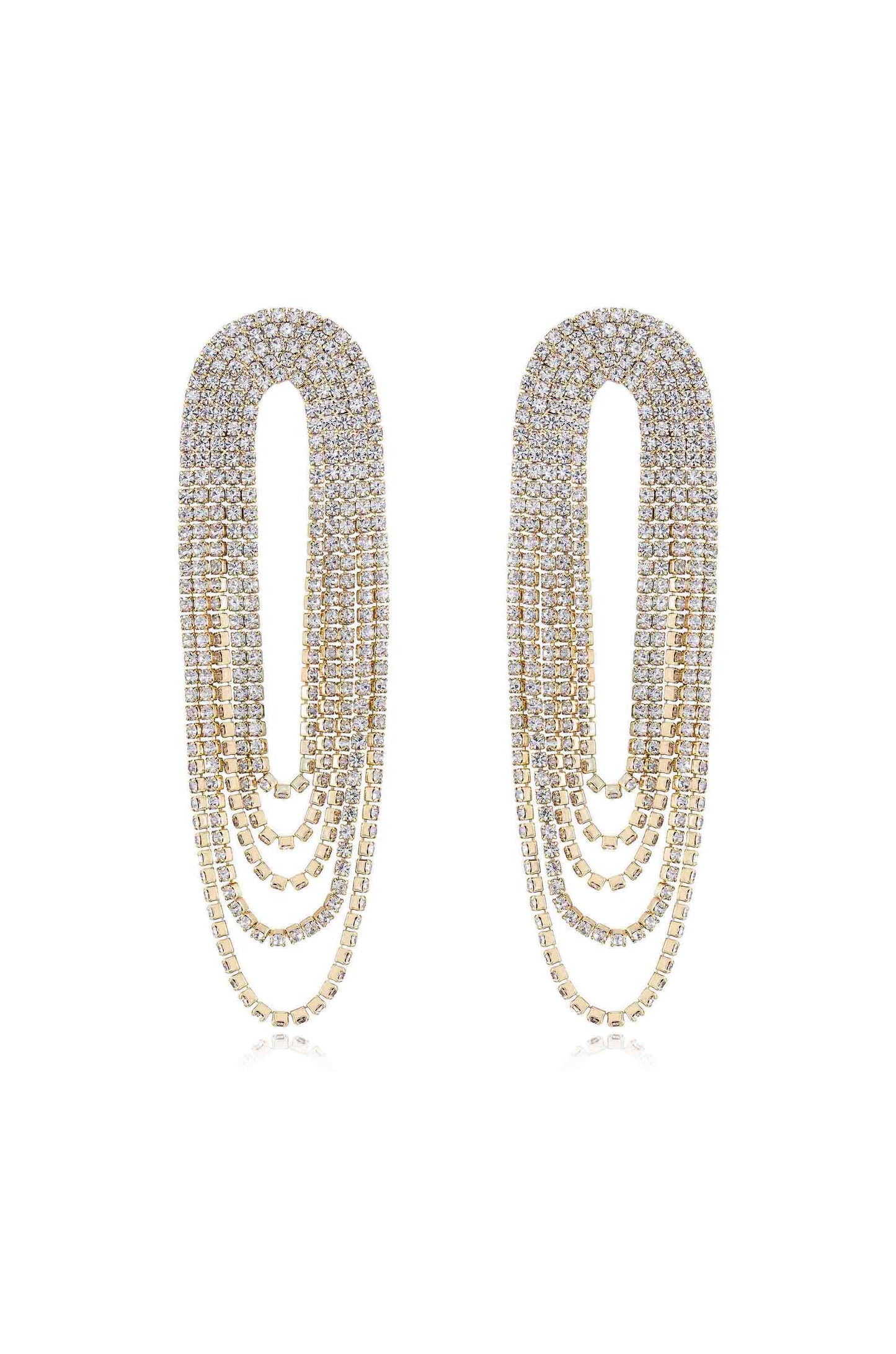 Crystal Drape Fringe Earrings