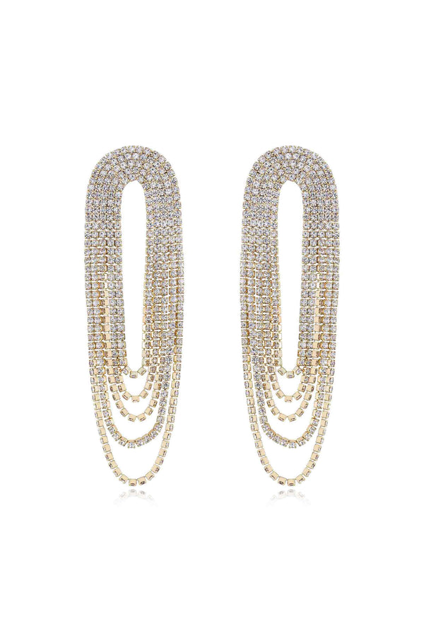 Crystal Drape Fringe Earrings