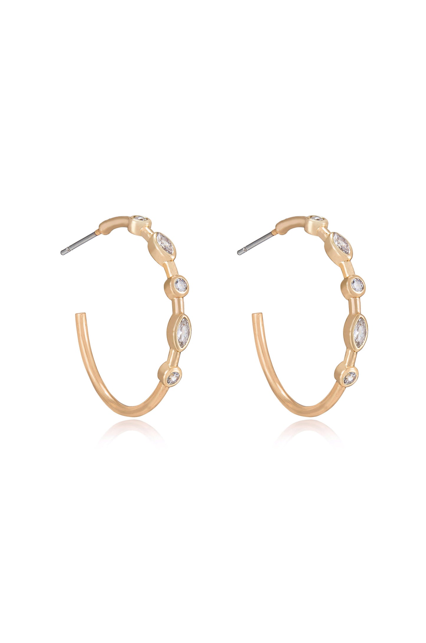 Crystal Queen 18k Gold Plated Hoop Earrings side