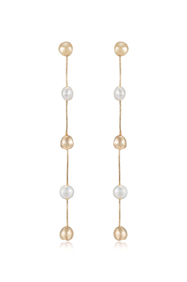 Alternating Freshwater Pearl Drop Earrings