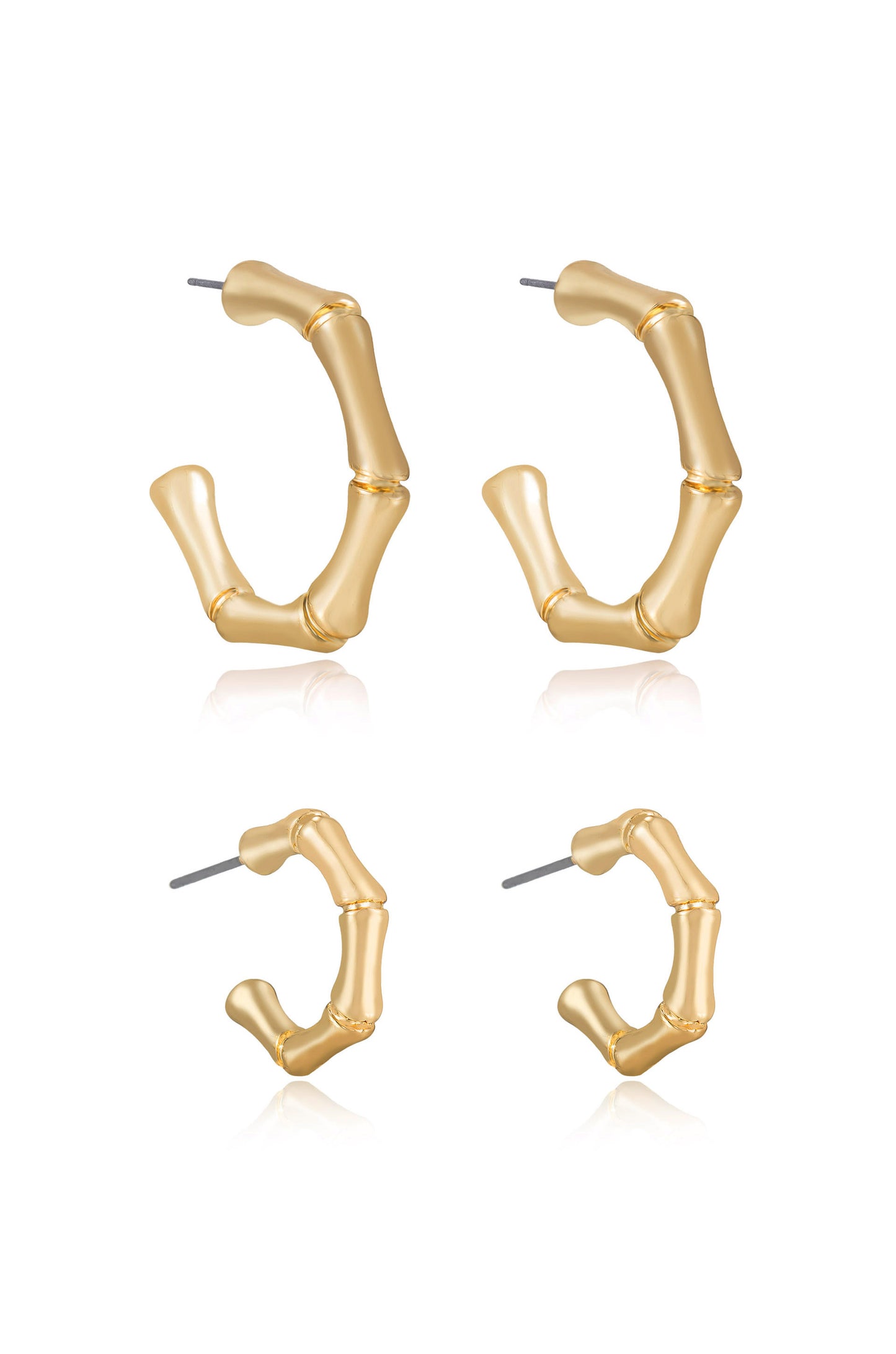 Golden Reign Hoop Earring Set side