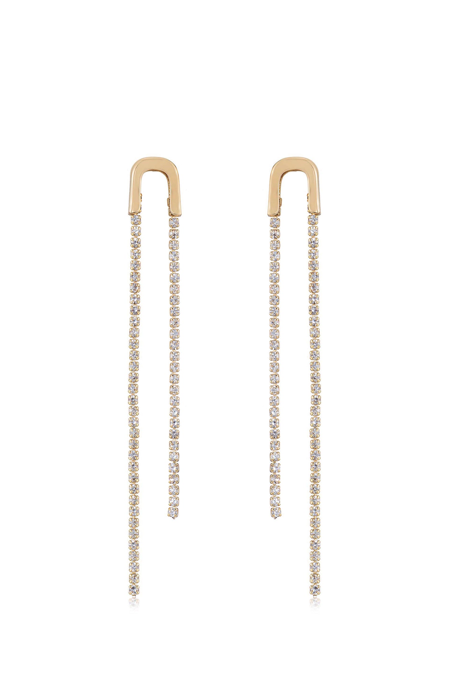 Double Crystal Chain Drop Earrings