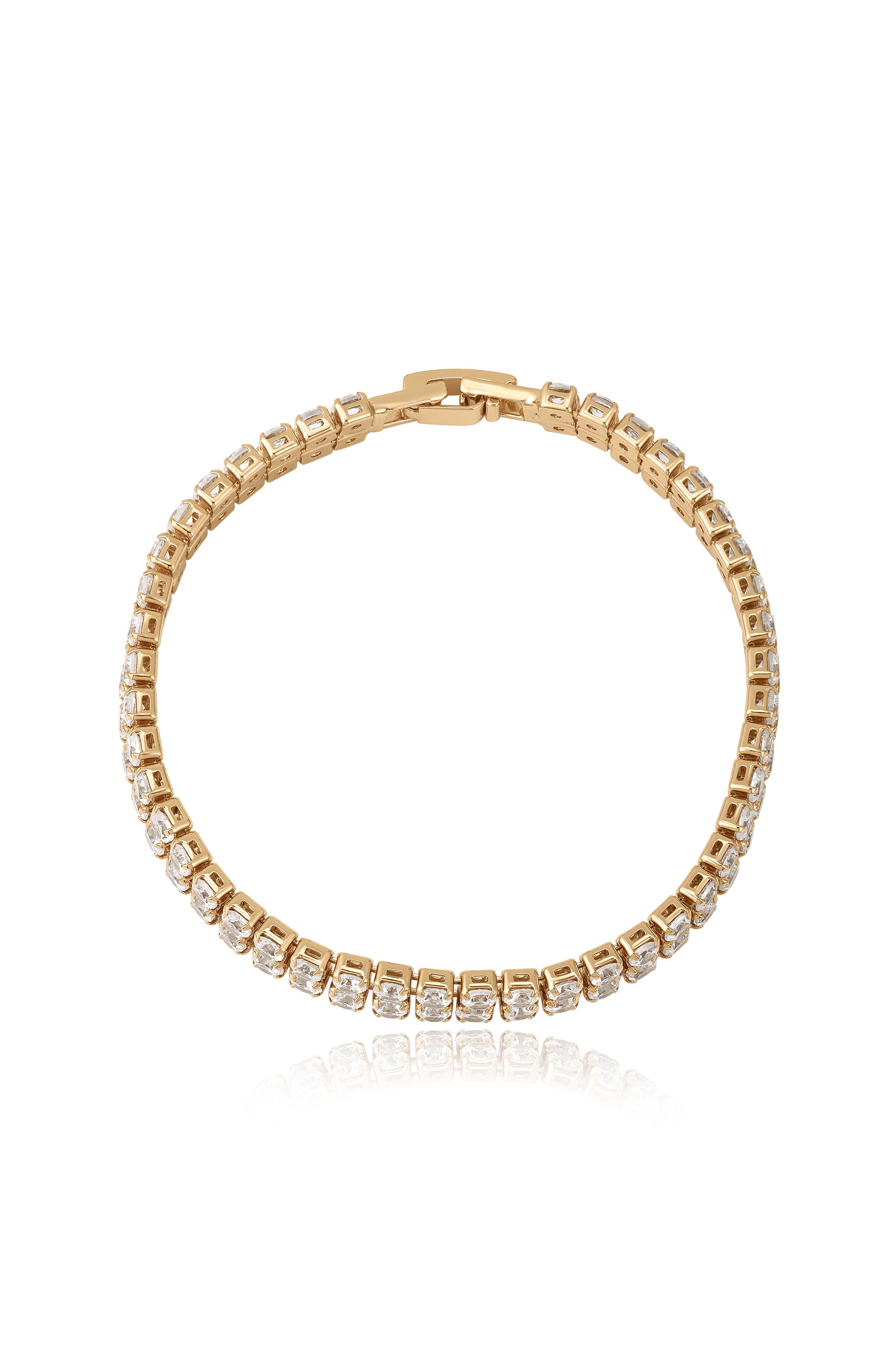 Crystal Double Layered Tennis Bracelet in gold