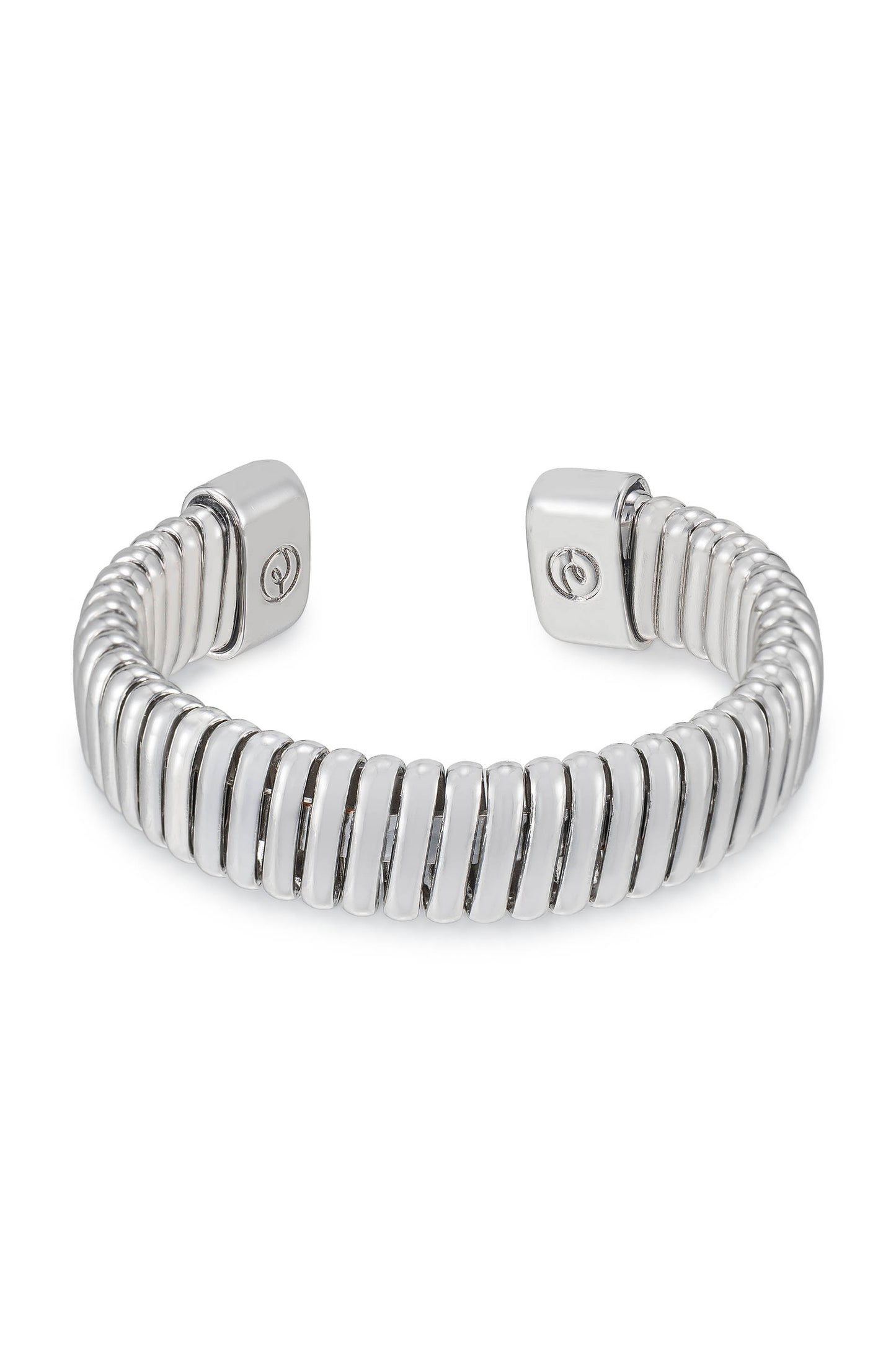Flex Band Cuff Rhodium Plated