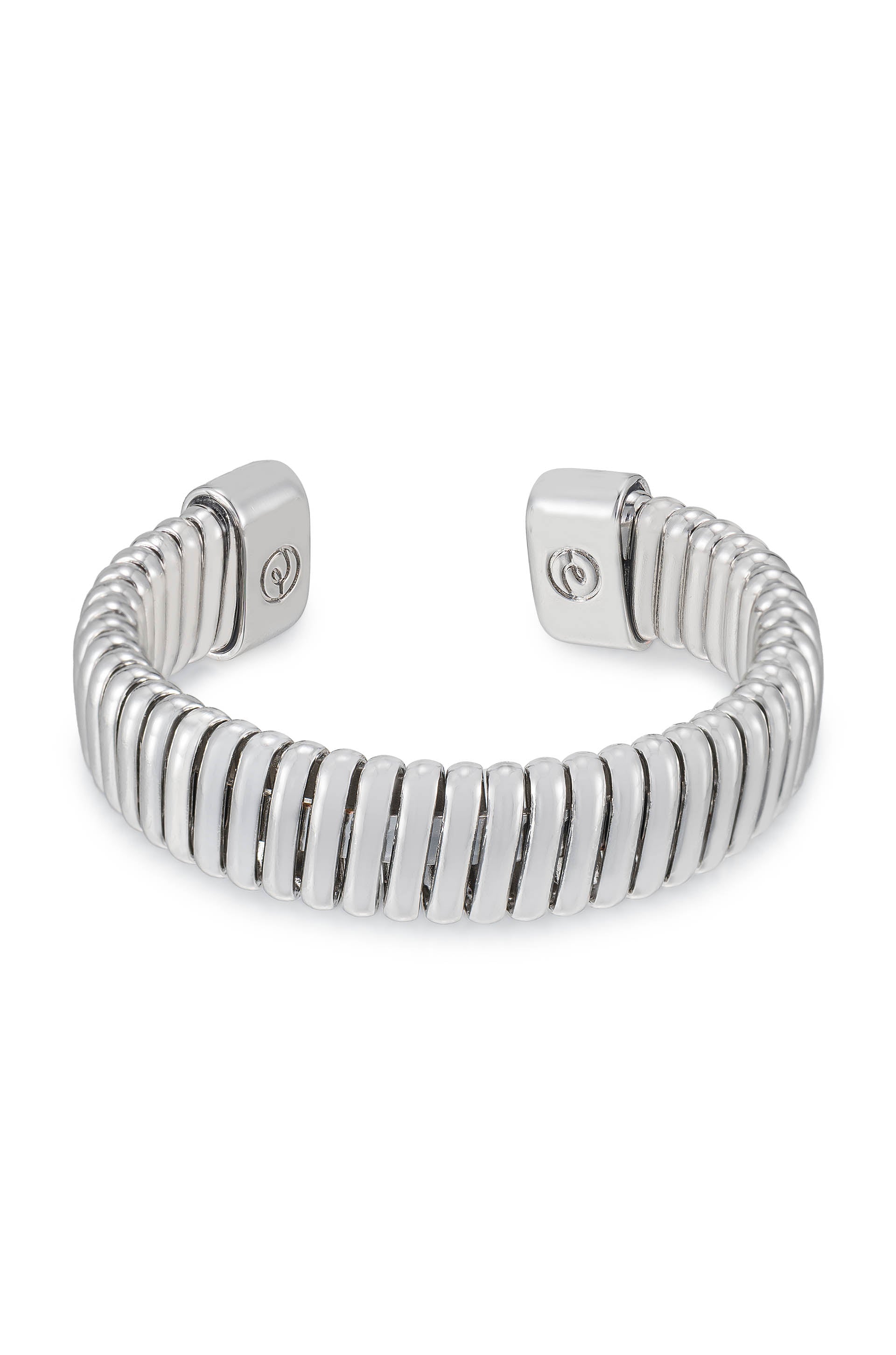 Flex Band Cuff Rhodium Plated