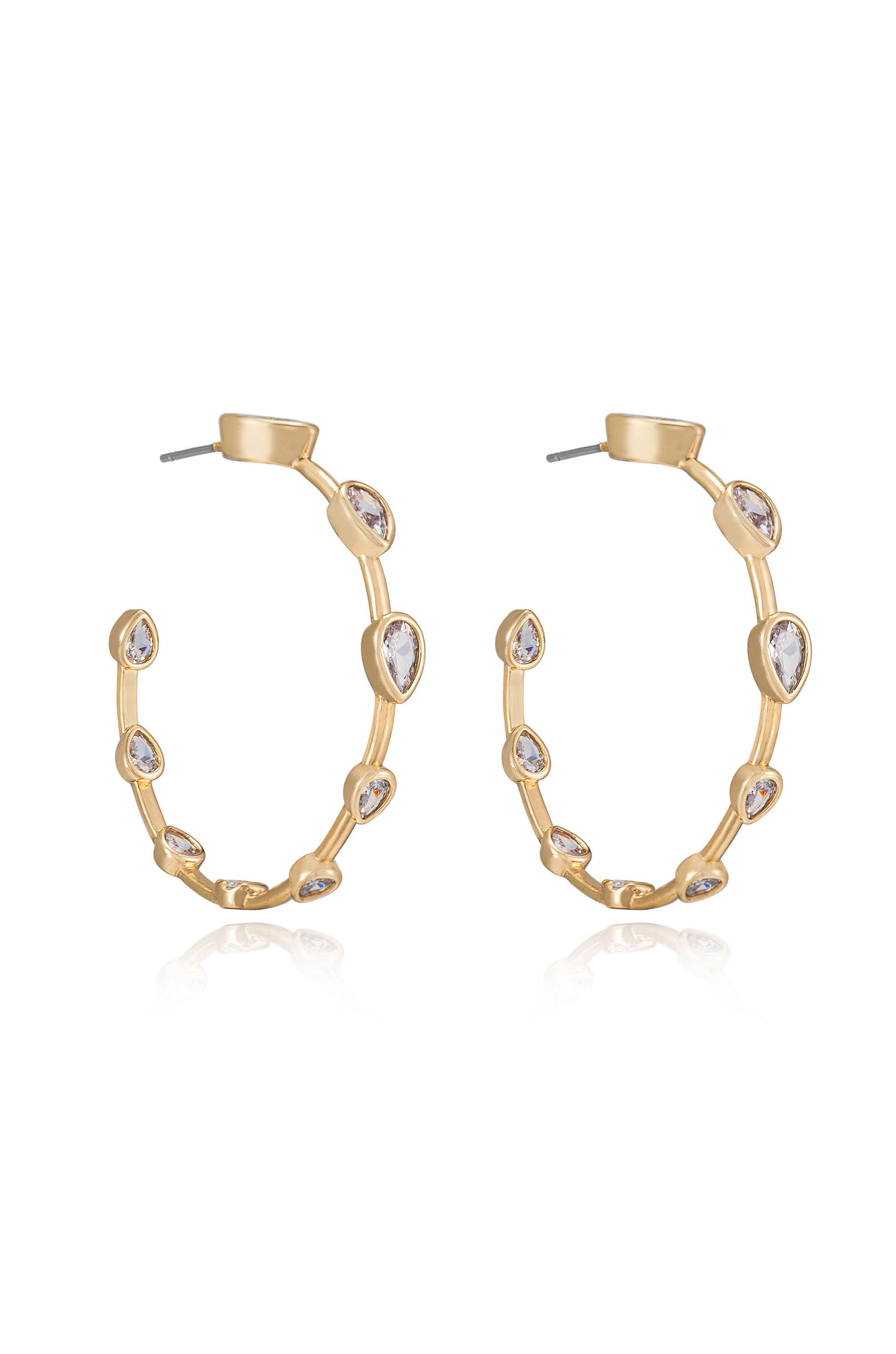 Beauty Bezel Crystal Hoop Earrings side