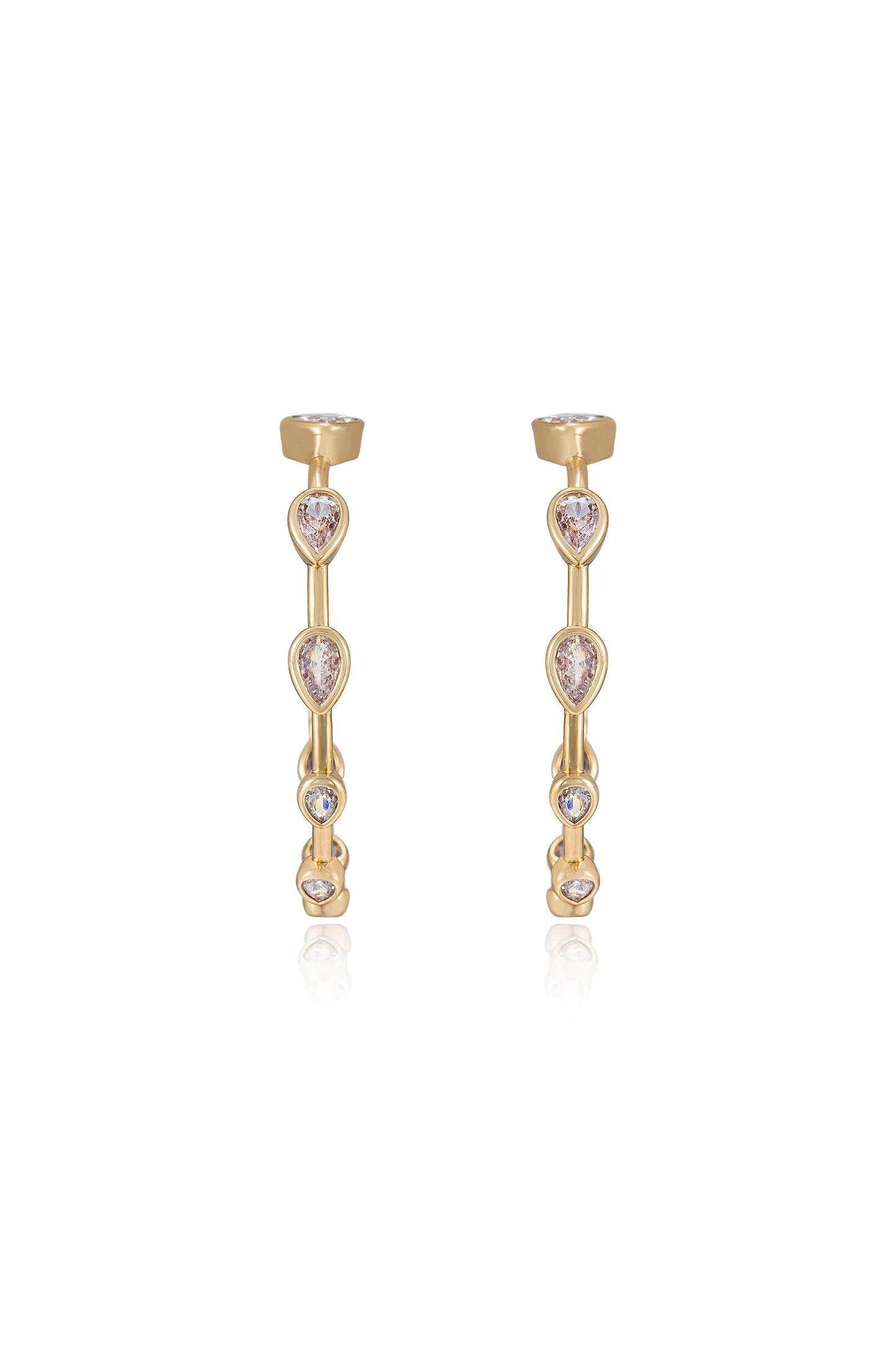 Beauty Bezel Crystal Hoop Earrings front