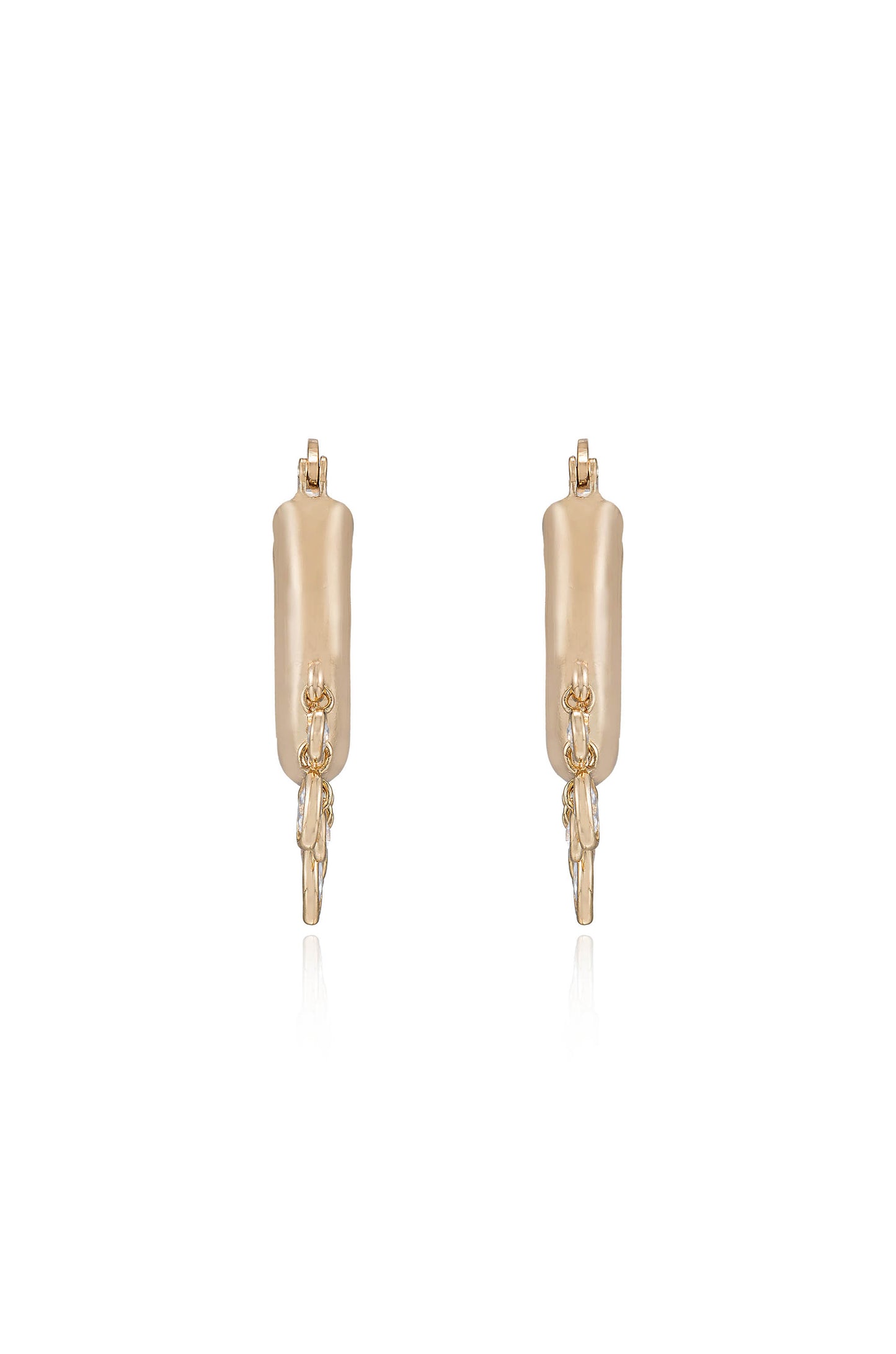 Shaker Bezel Crystal Huggie Hoop Earrings front